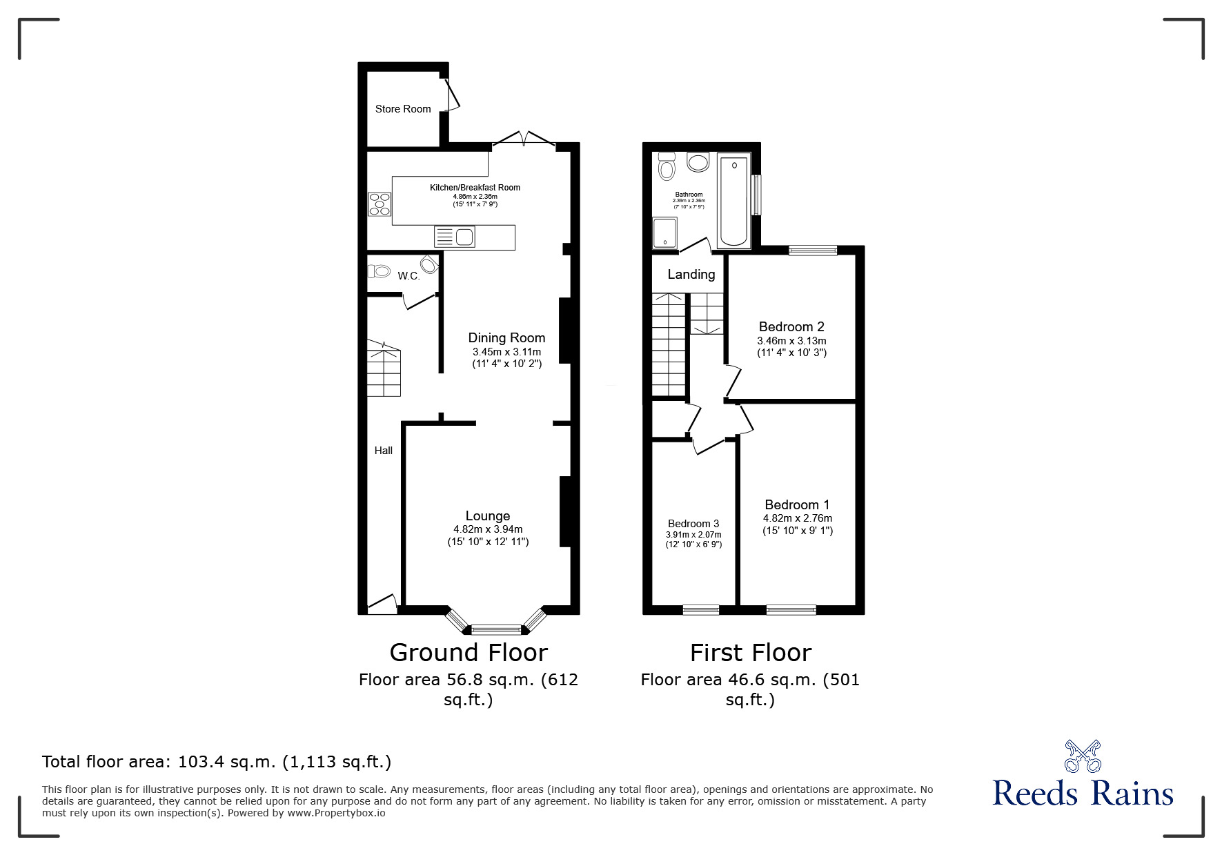 Floorplan of 3 bedroom Mid Terrace House for sale, Heywood Terrace, Pill, Bristol, BS20