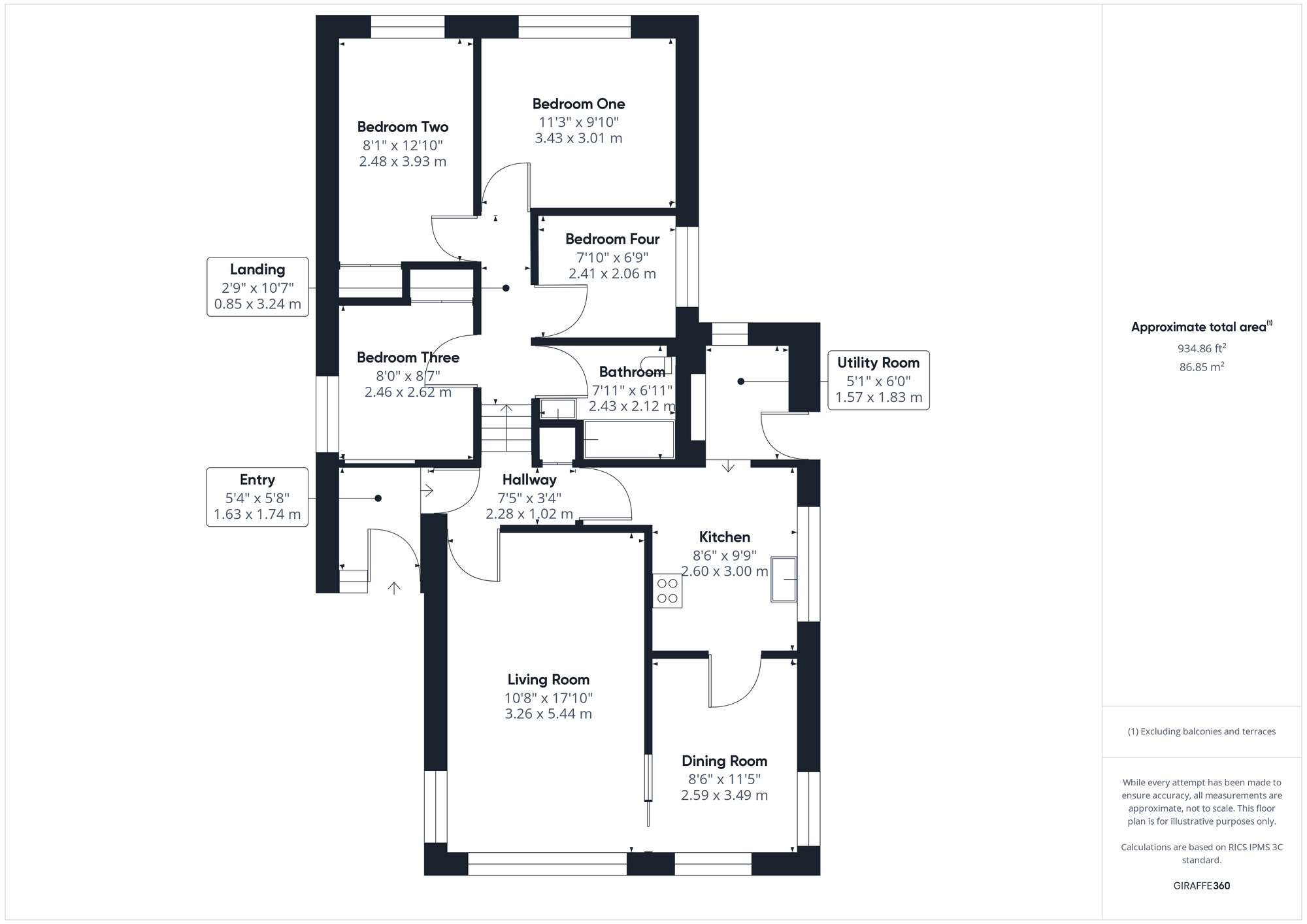 Floorplan of 4 bedroom Detached Bungalow for sale, Northfield Road, Portishead, Bristol, BS20