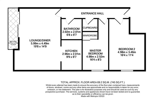 Floorplan of 2 bedroom Flat for sale, Kingfisher Road, Portishead, Bristol, BS20