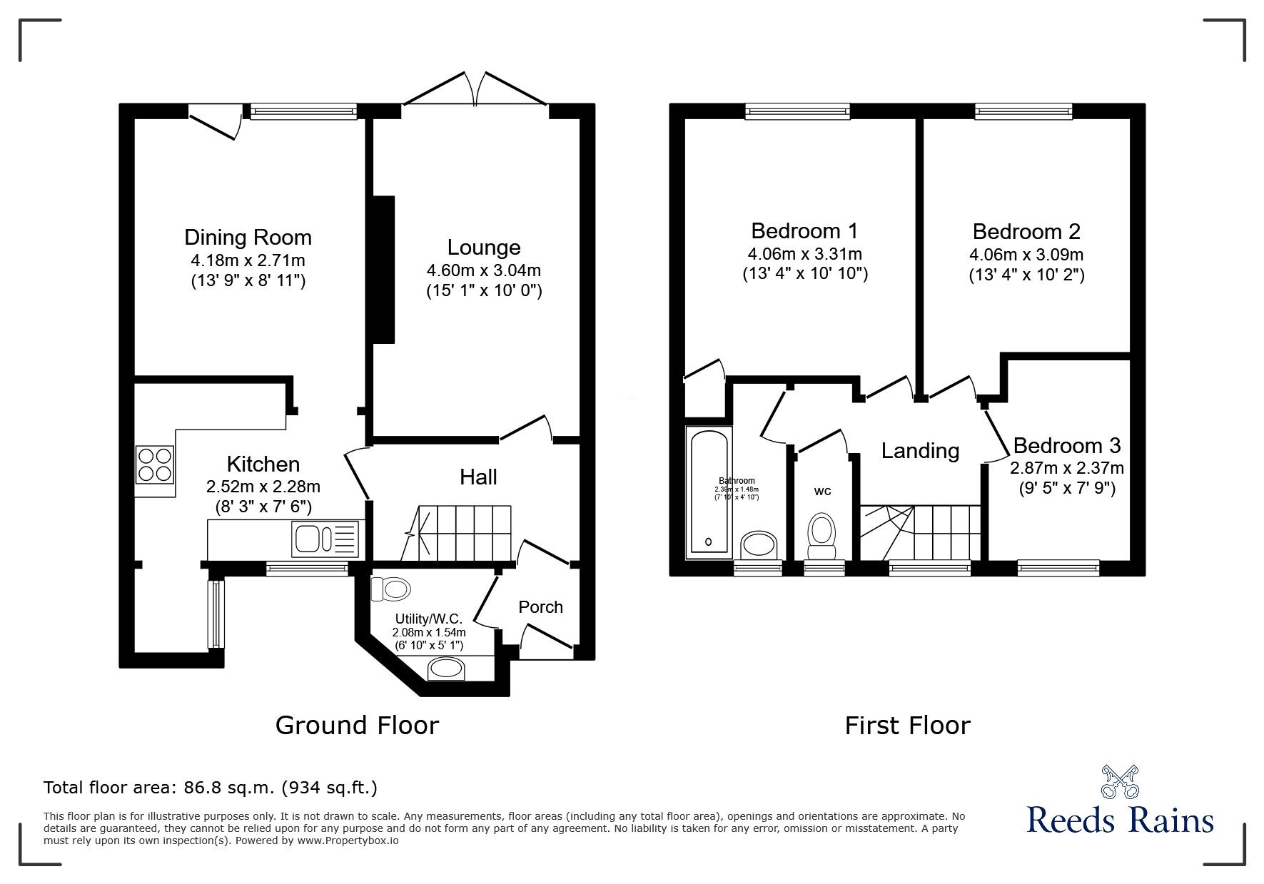 Floorplan of 3 bedroom Mid Terrace House for sale, Rudgleigh Road, Pill, Bristol, BS20