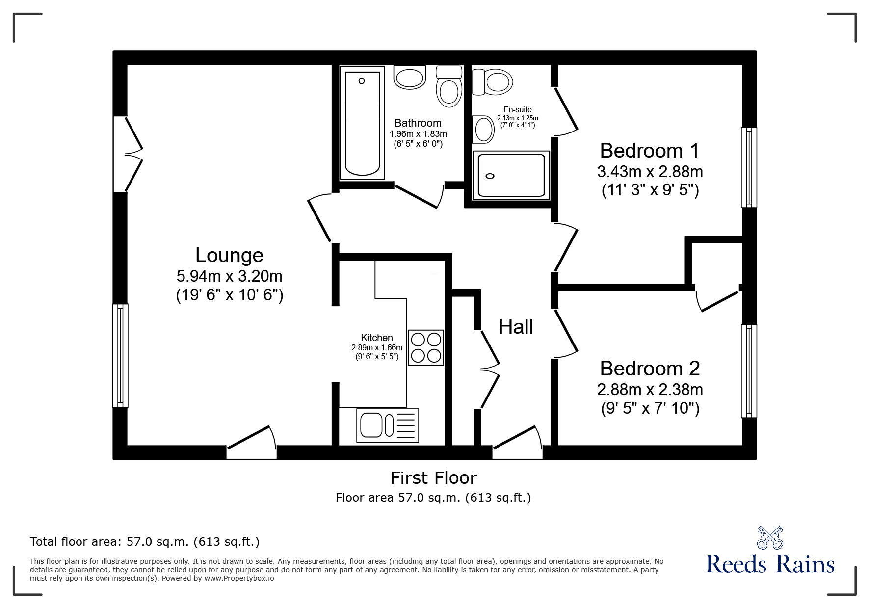 Floorplan of 2 bedroom Flat for sale, Newfoundland Way, Portishead, Bristol, BS20