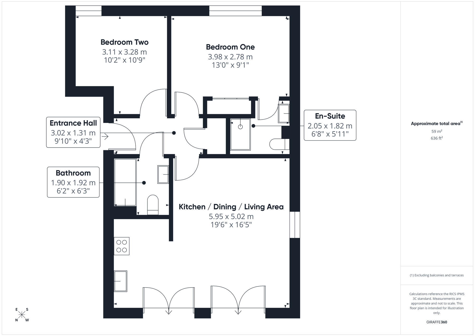 Floorplan of 2 bedroom Flat for sale, Guillemot Road, Portishead, Bristol, BS20