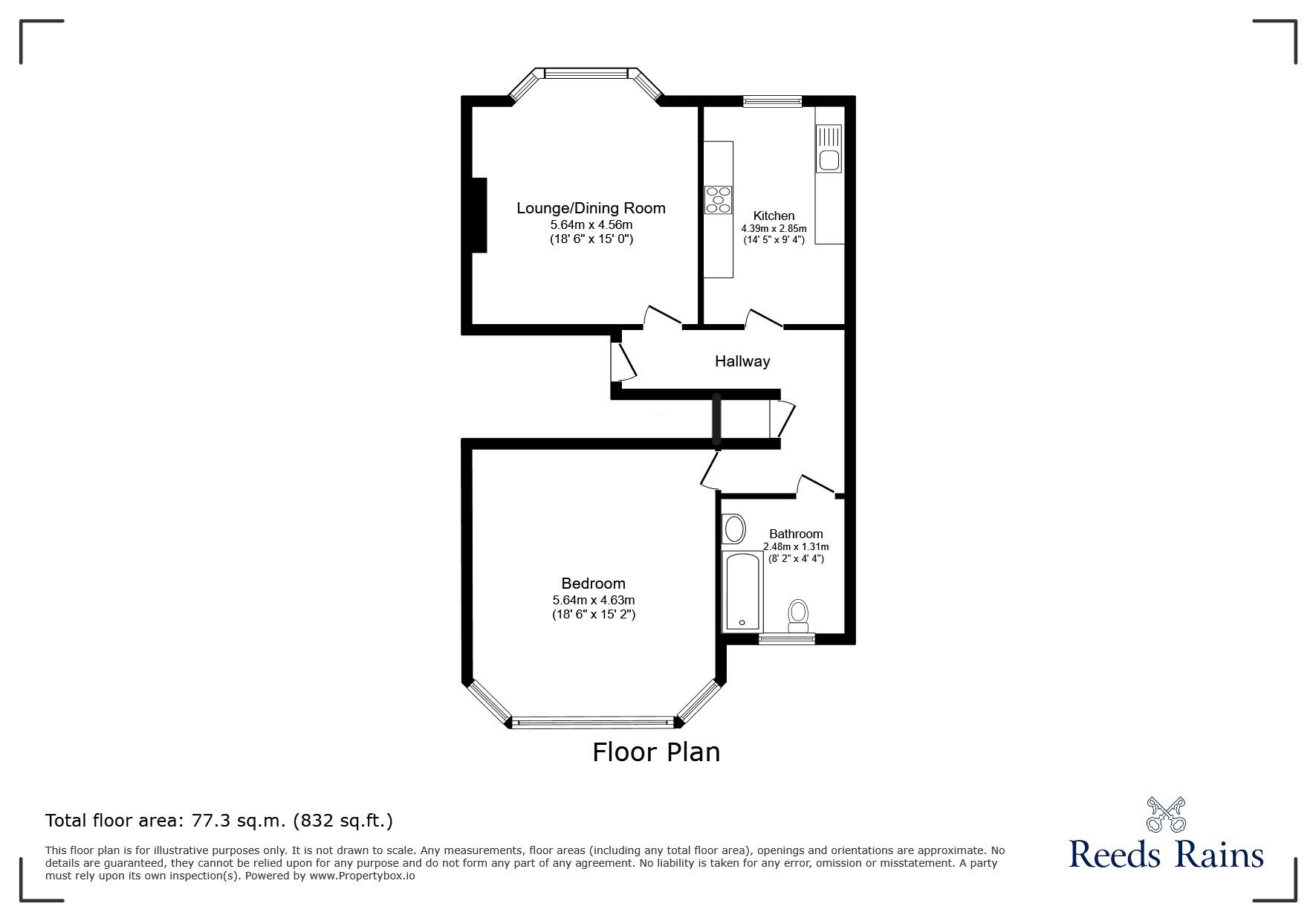 Floorplan of 1 bedroom Flat for sale, South Road, Portishead, Bristol, BS20