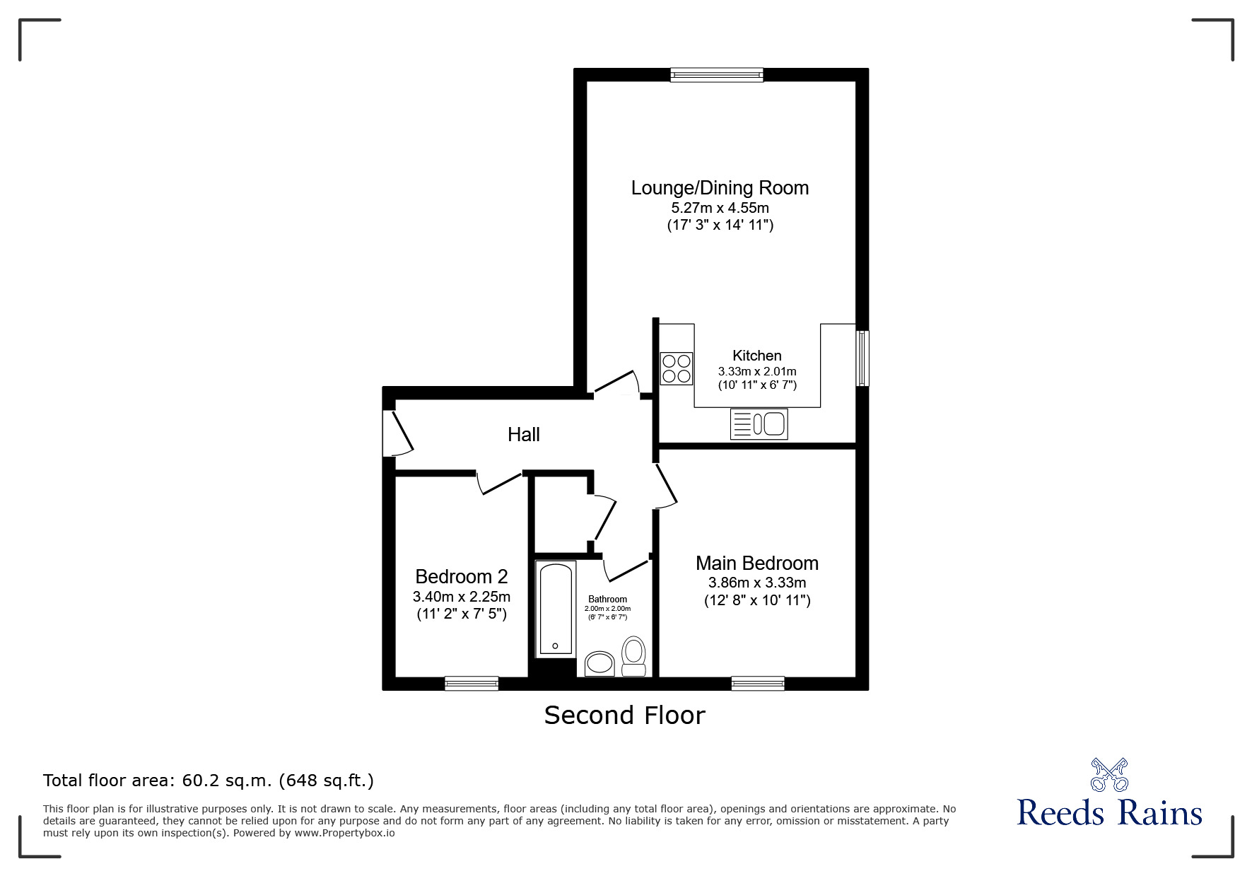 Floorplan of 2 bedroom Flat for sale, Miles Close, Pill, Bristol, BS20