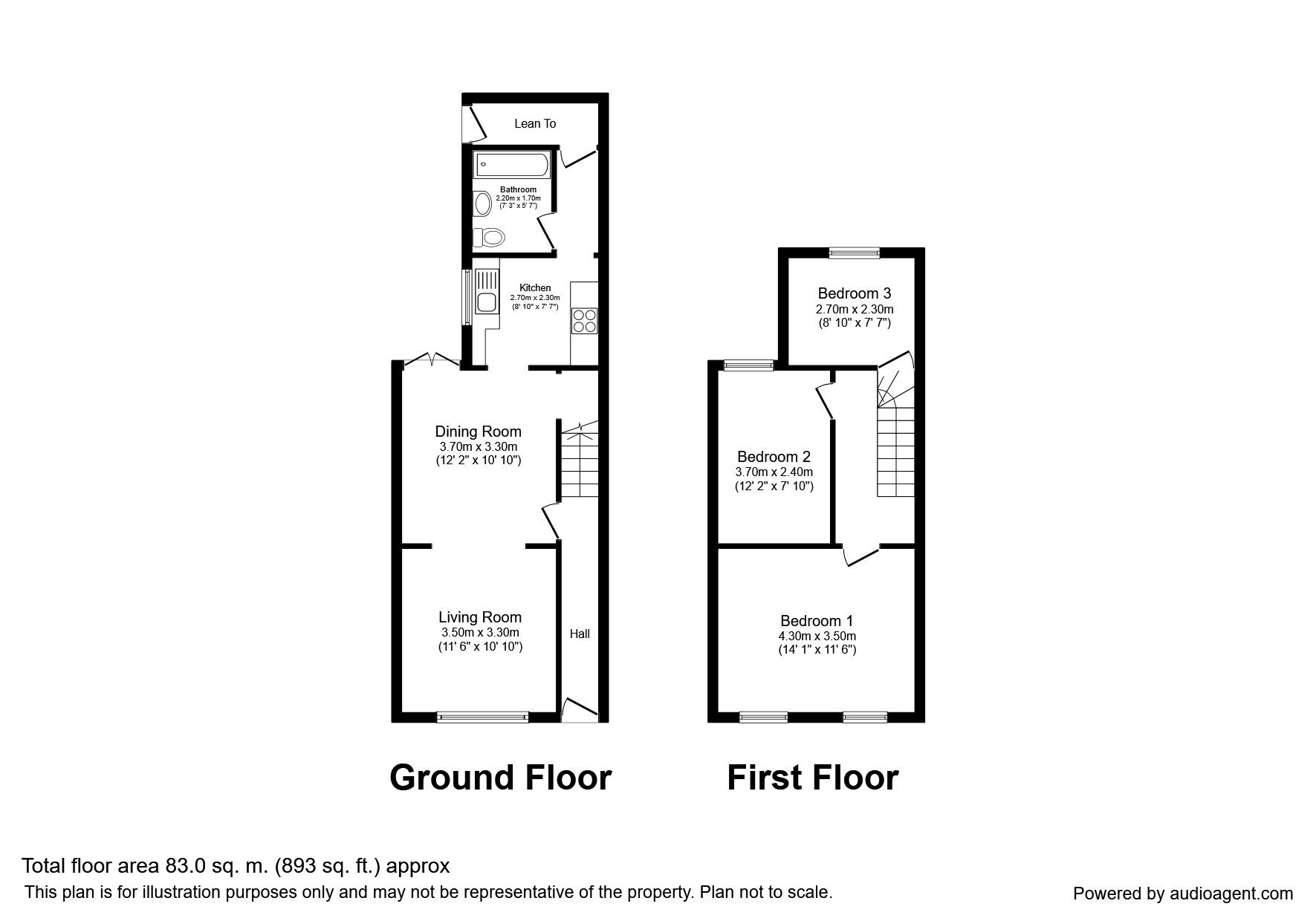 Floorplan of 3 bedroom Mid Terrace House to rent, Luton Grove, Liverpool, L4