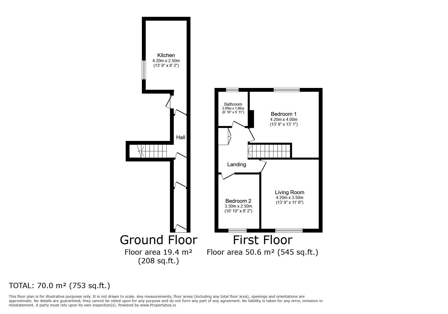 Floorplan of 2 bedroom Flat to rent, Warrington Road, Whiston, Merseyside, L35