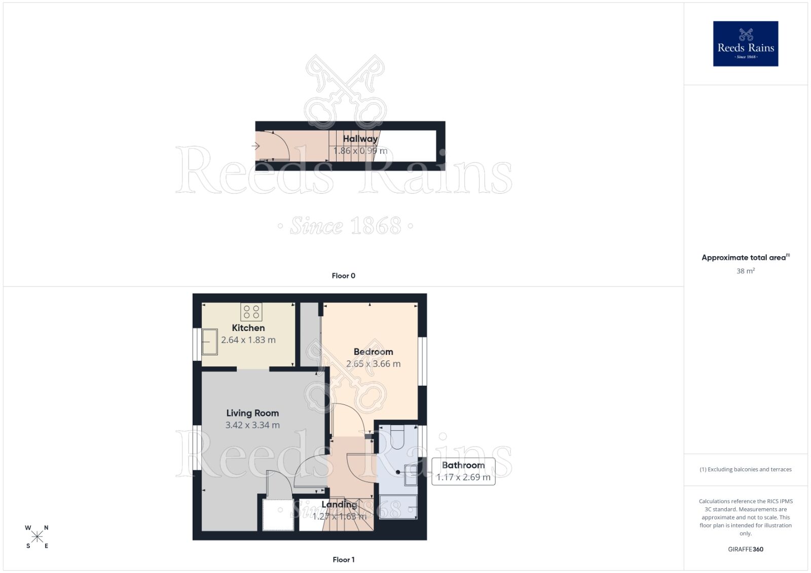 Floorplan of 1 bedroom Flat for sale, Layton Way, Prescot, Merseyside, L34