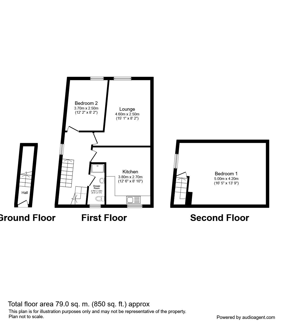 Floorplan of 2 bedroom Flat to rent, Kemble Street, Prescot, Merseyside, L34