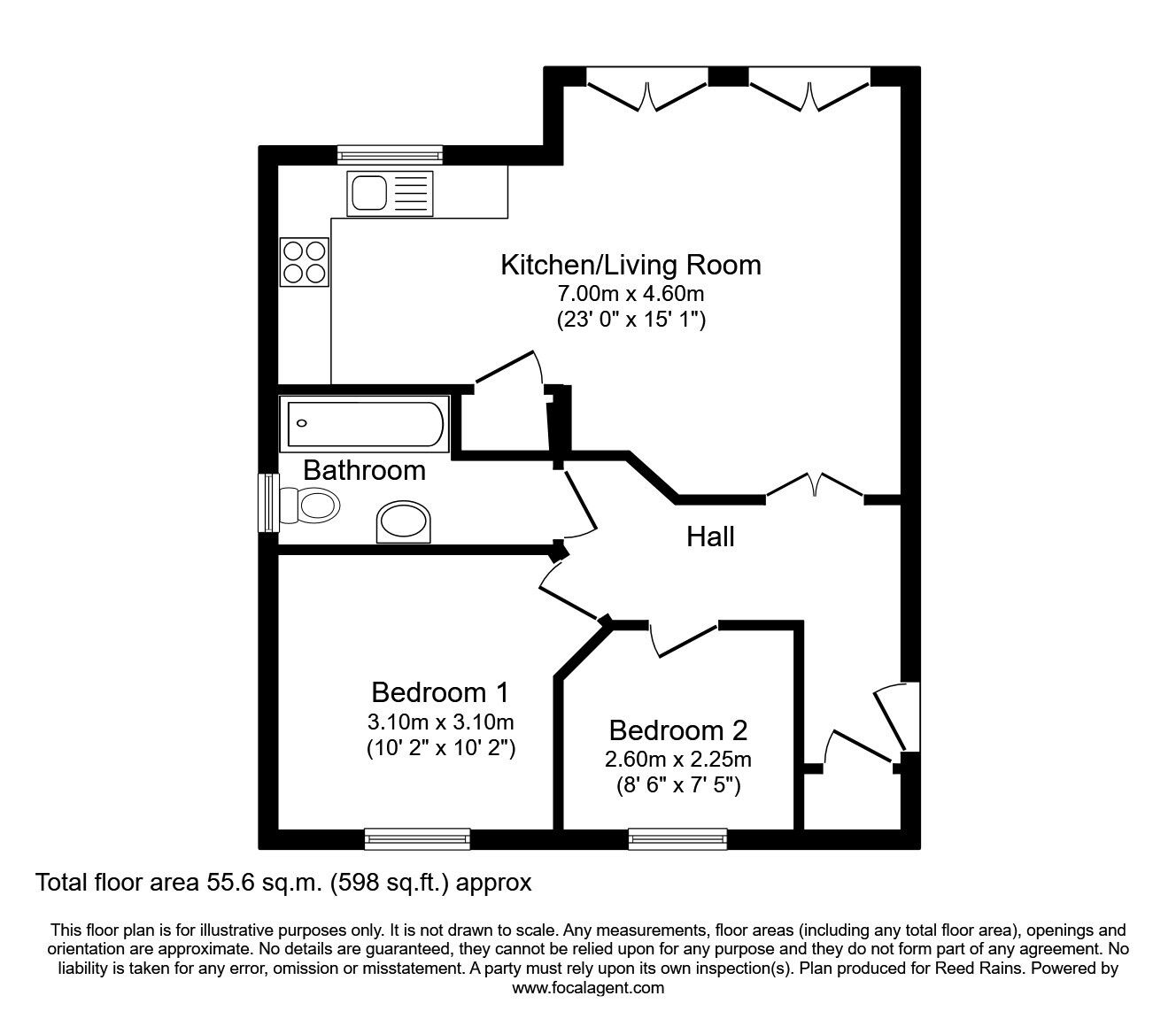Floorplan of 2 bedroom  Flat for sale, Milton Court, Layton Way, Merseyside, L34