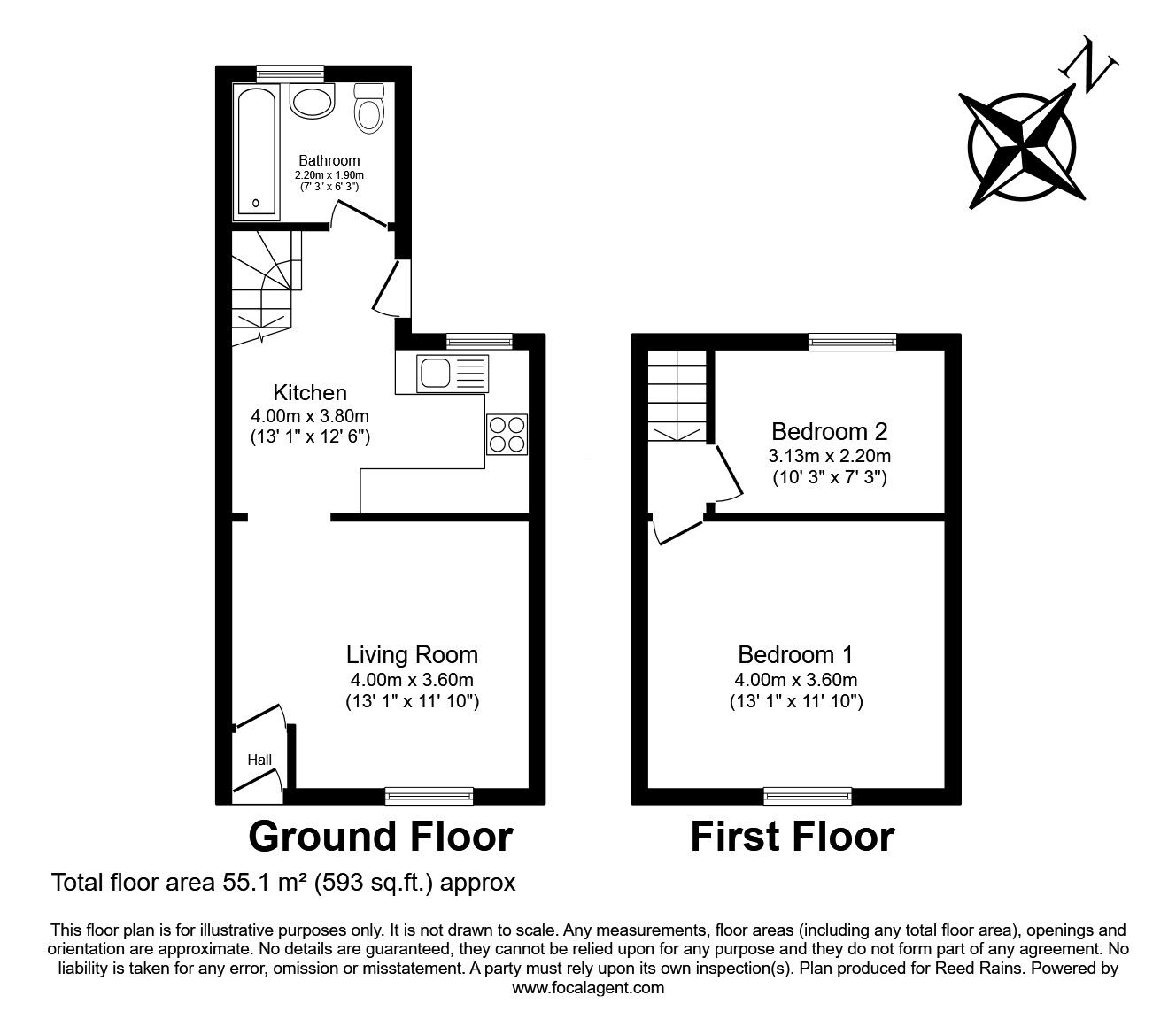 Floorplan of 2 bedroom Mid Terrace House for sale, Rainhill Road, Rainhill, Merseyside, L35