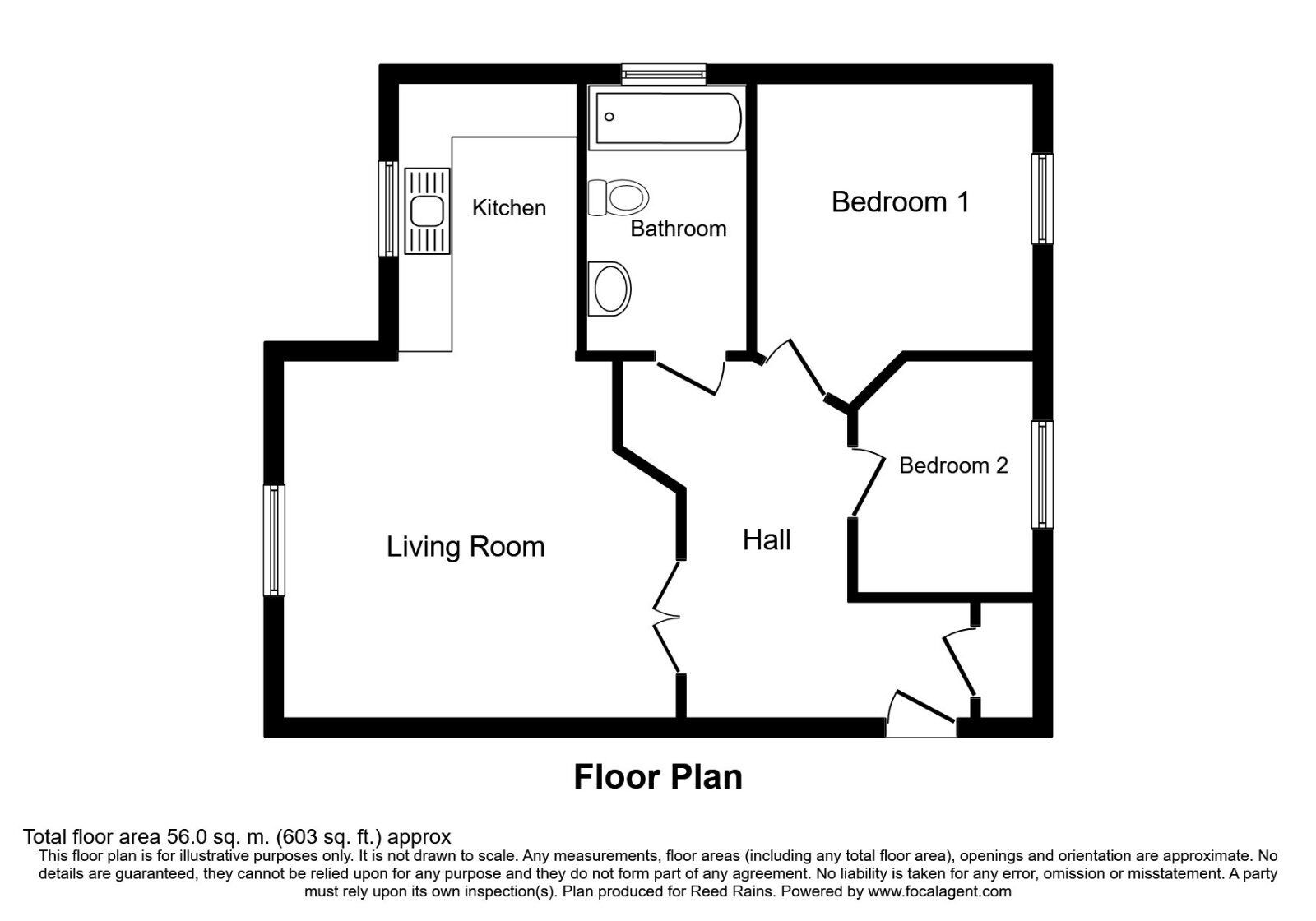 Floorplan of 2 bedroom  Flat to rent, Layton Way, Prescot, Merseyside, L34