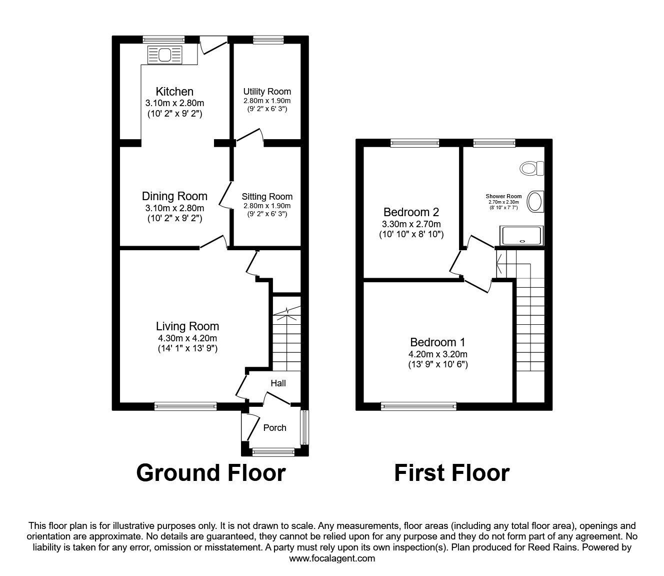Floorplan of 2 bedroom Mid Terrace House to rent, Cumber Lane, Whiston, Merseyside, L35