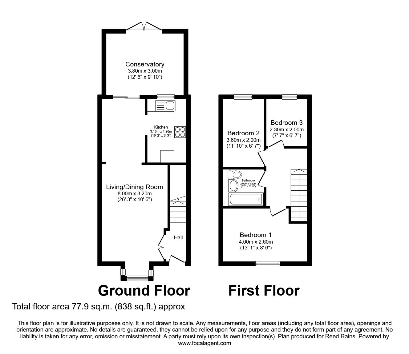 Floorplan of 3 bedroom Mid Terrace House to rent, Newark Close, Liverpool, Merseyside, L36
