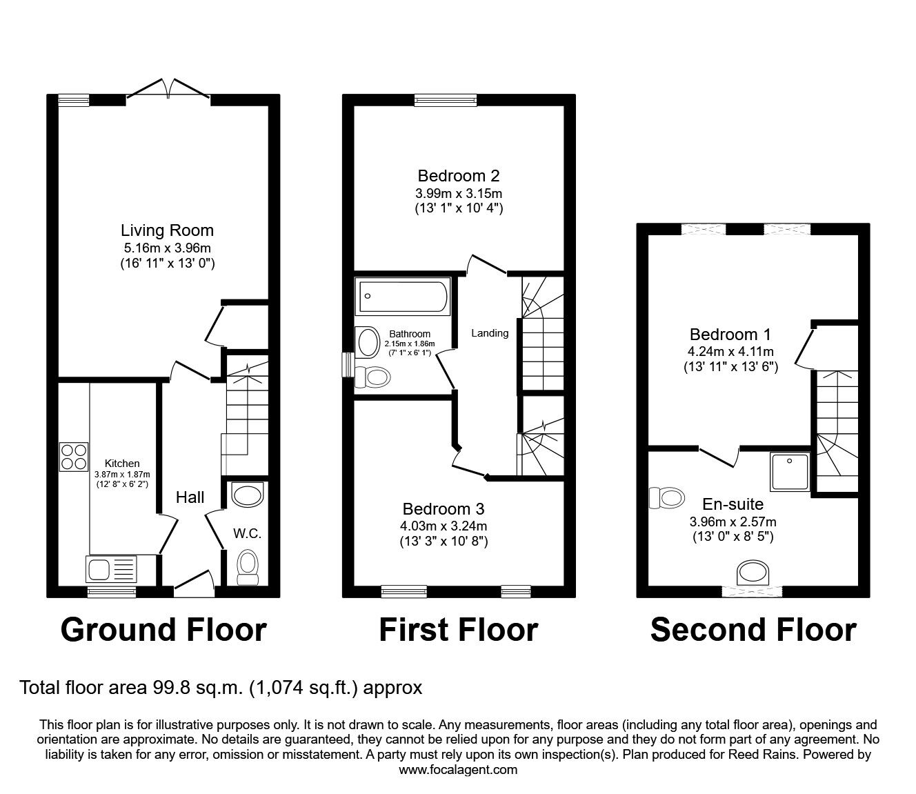Floorplan of 3 bedroom Semi Detached House for sale, Kenneth Close, Prescot, Merseyside, L34