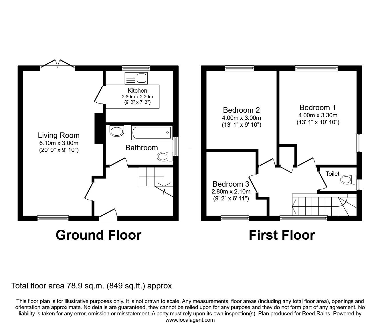 Floorplan of 3 bedroom Semi Detached House for sale, Hughes Avenue, Prescot, Merseyside, L35