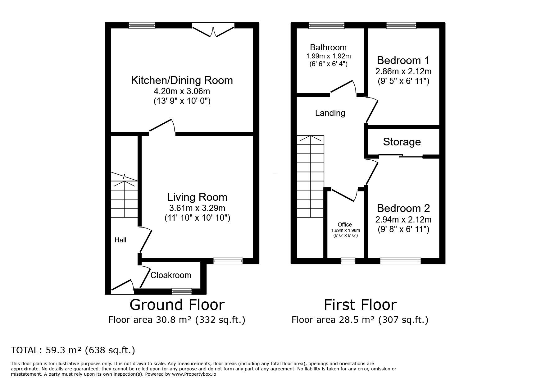 Floorplan of 2 bedroom Semi Detached House to rent, Primrose Court, Liverpool, Merseyside, L36