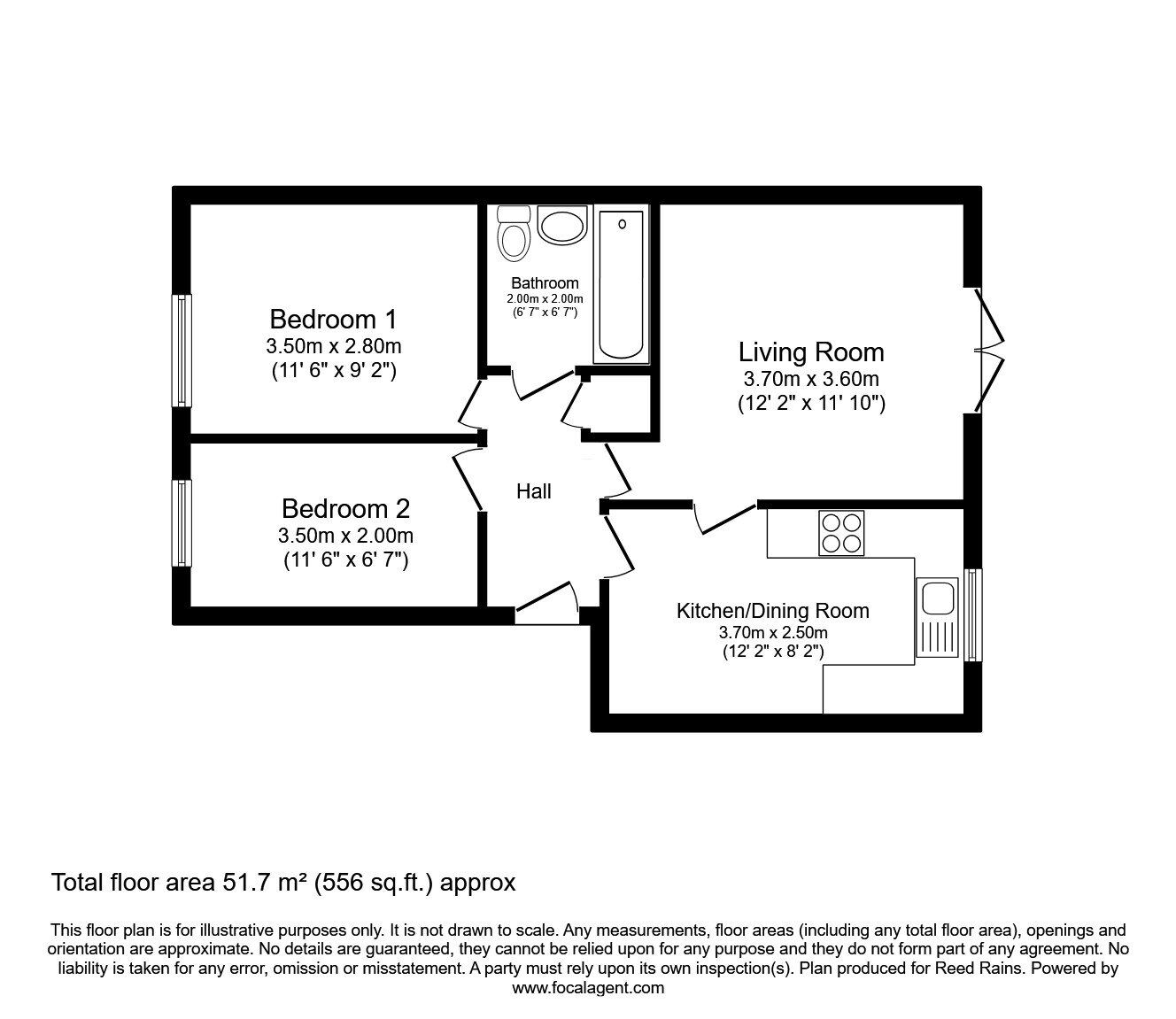 Floorplan of 2 bedroom Flat for sale, Pilch Lane, Liverpool, Merseyside, L14