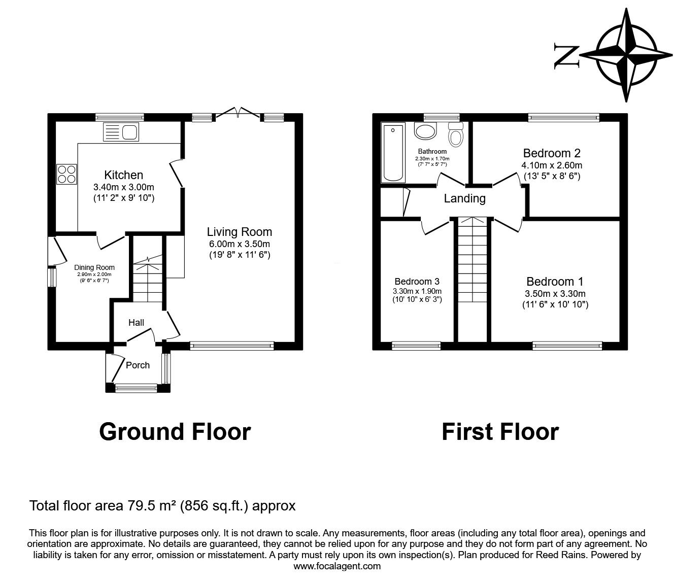 Floorplan of 3 bedroom Semi Detached House for sale, Wilson Road, Prescot, Merseyside, L35