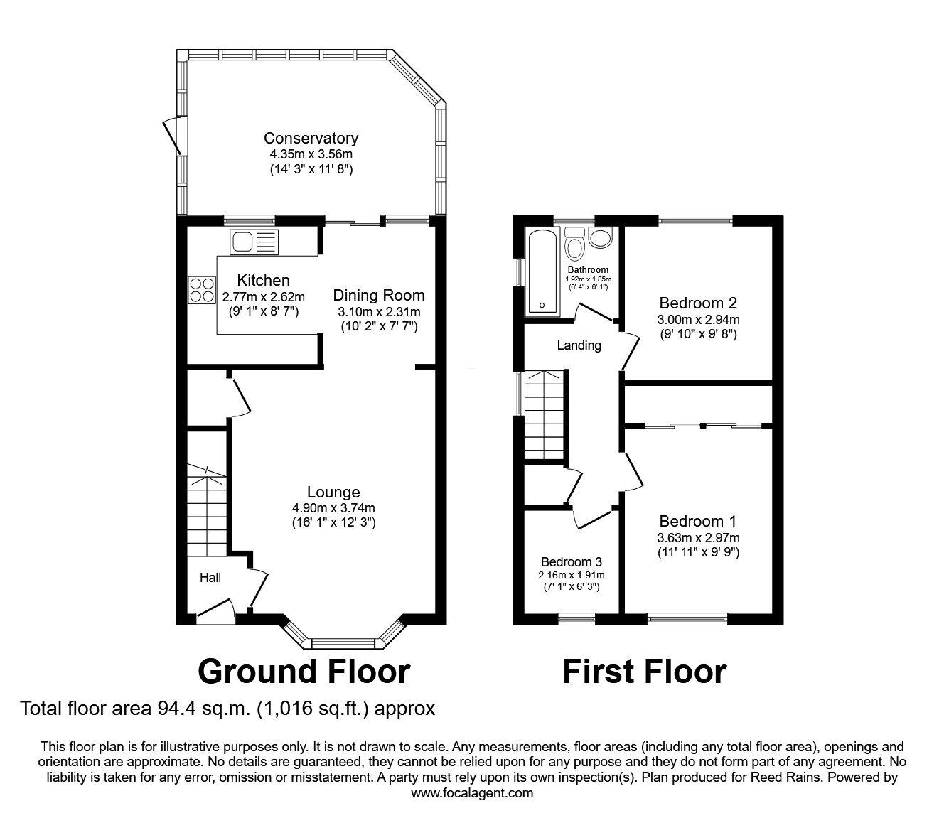 Floorplan of 3 bedroom Semi Detached House for sale, Watling Way, Whiston, Merseyside, L35