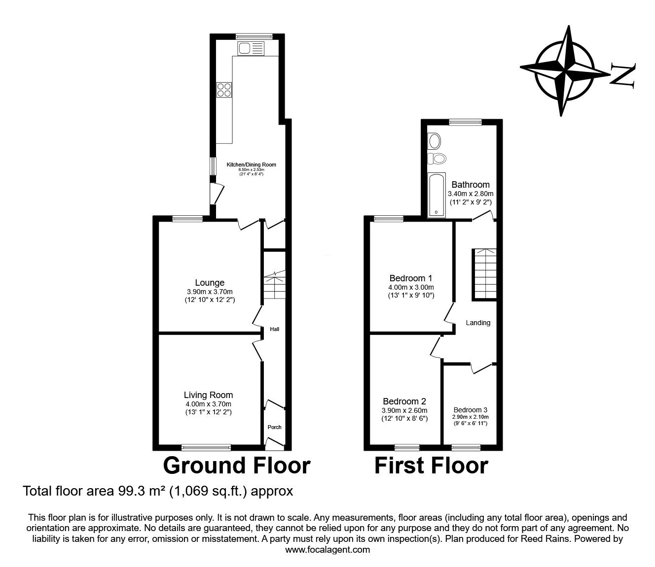 Floorplan of 3 bedroom Mid Terrace House for sale, Warrington Road, Prescot, Merseyside, L34