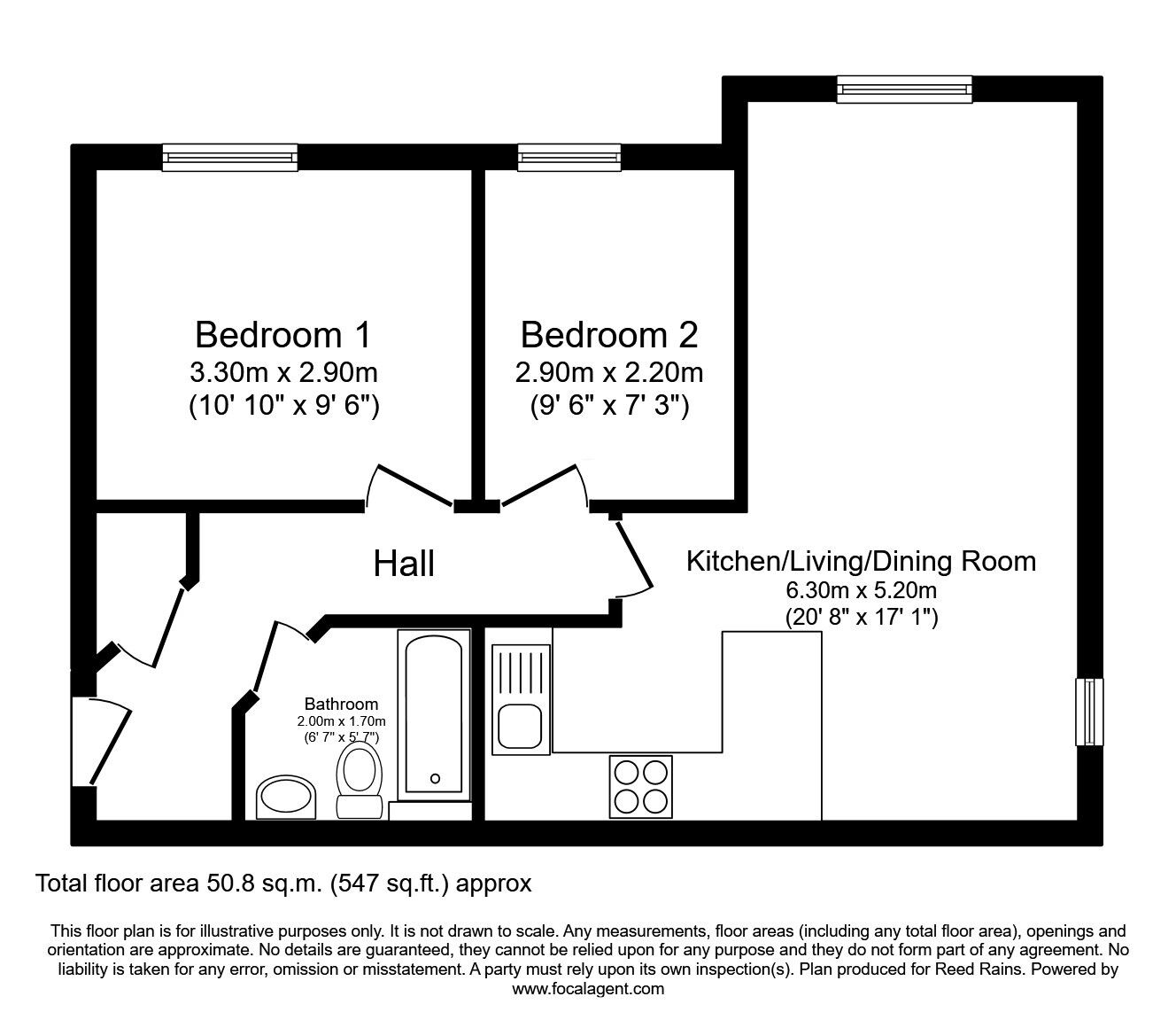 Floorplan of 2 bedroom  Flat for sale, Kenneth Close, Prescot, Merseyside, L34