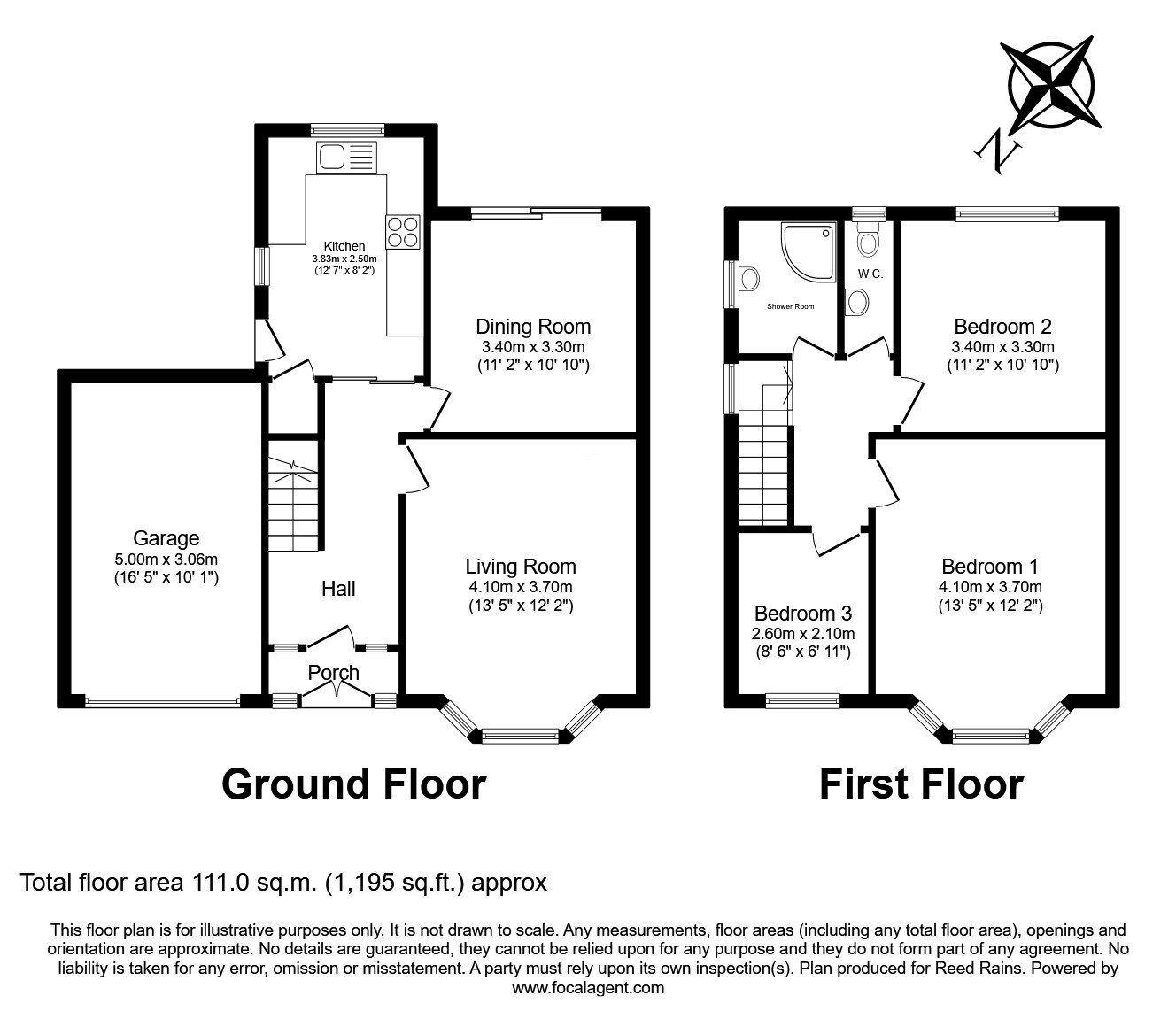 Floorplan of 3 bedroom Semi Detached House for sale, Broom Close, Eccleston Park, Merseyside, L34