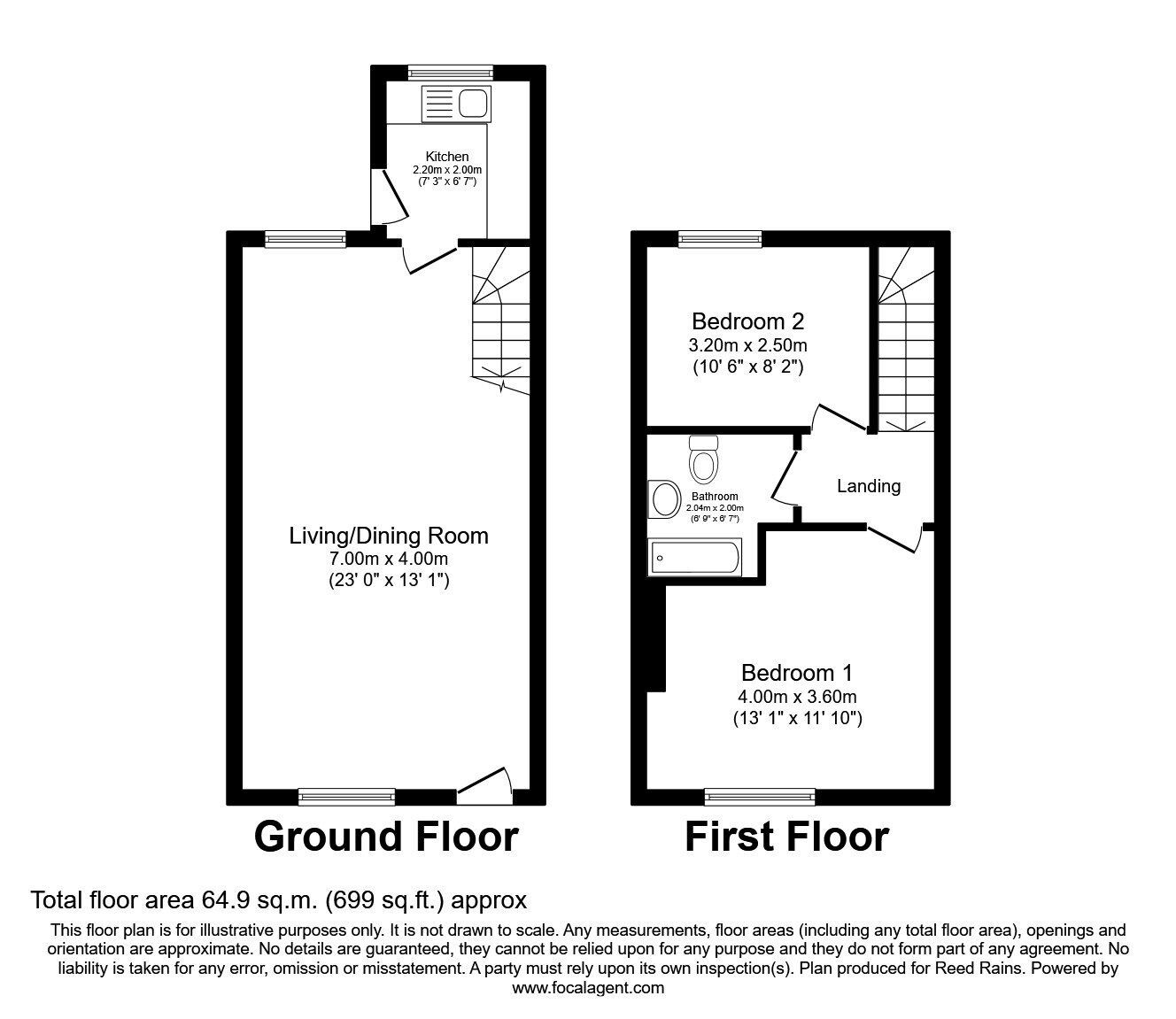 Floorplan of 2 bedroom Mid Terrace House for sale, Hope Street, Prescot, Merseyside, L34
