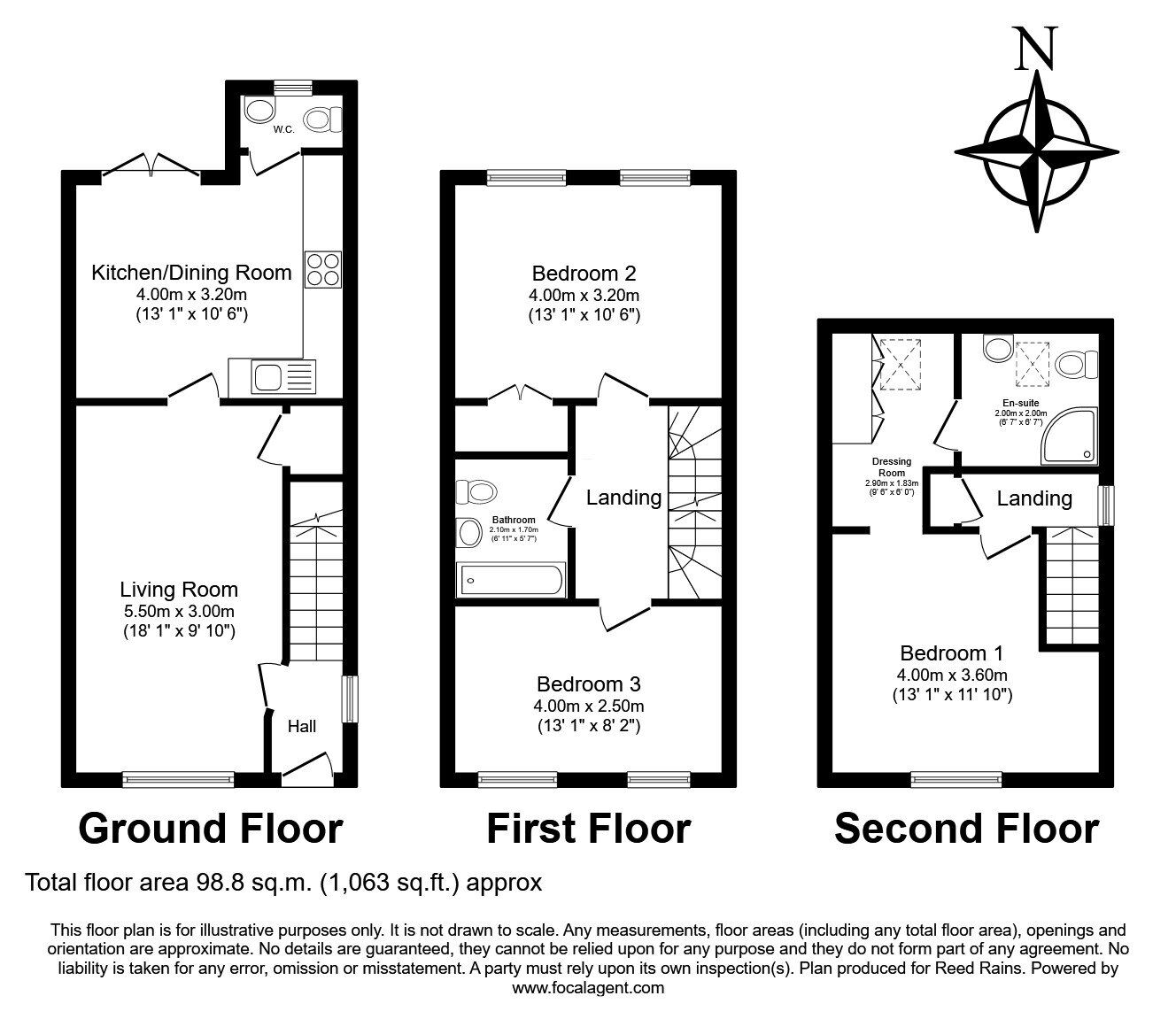 Floorplan of 3 bedroom End Terrace House for sale, Blundell Road, Whiston, Merseyside, L35
