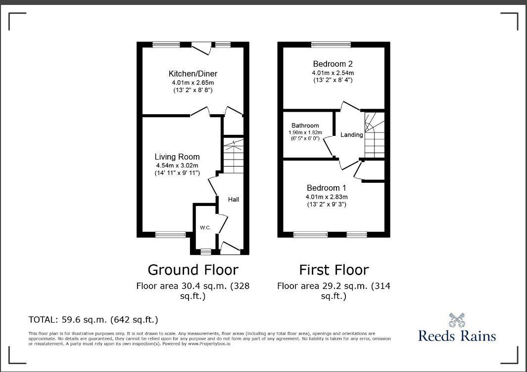 Floorplan of 2 bedroom Mid Terrace House for sale, Sherwood Drive, Prescot, Merseyside, L35