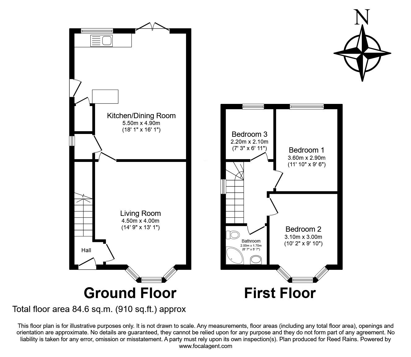 Floorplan of 3 bedroom Semi Detached House for sale, Hawthorne Road, Prescot, Merseyside, L34
