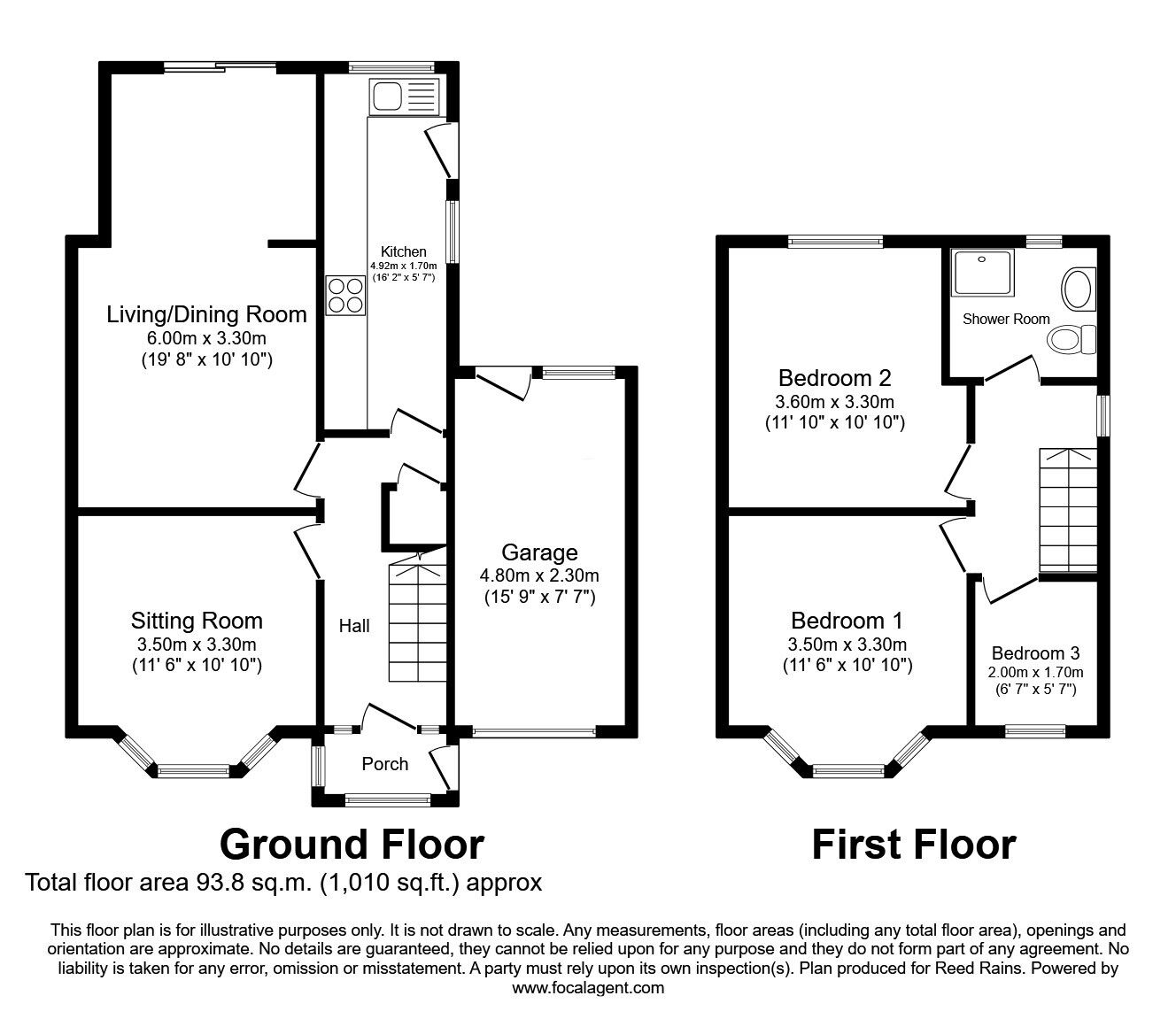 Floorplan of 3 bedroom Semi Detached House for sale, Rydal Avenue, Prescot, Merseyside, L34
