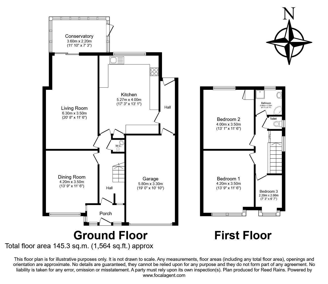 Floorplan of 3 bedroom Semi Detached House for sale, Galston Avenue, Rainhill, Merseyside, L35