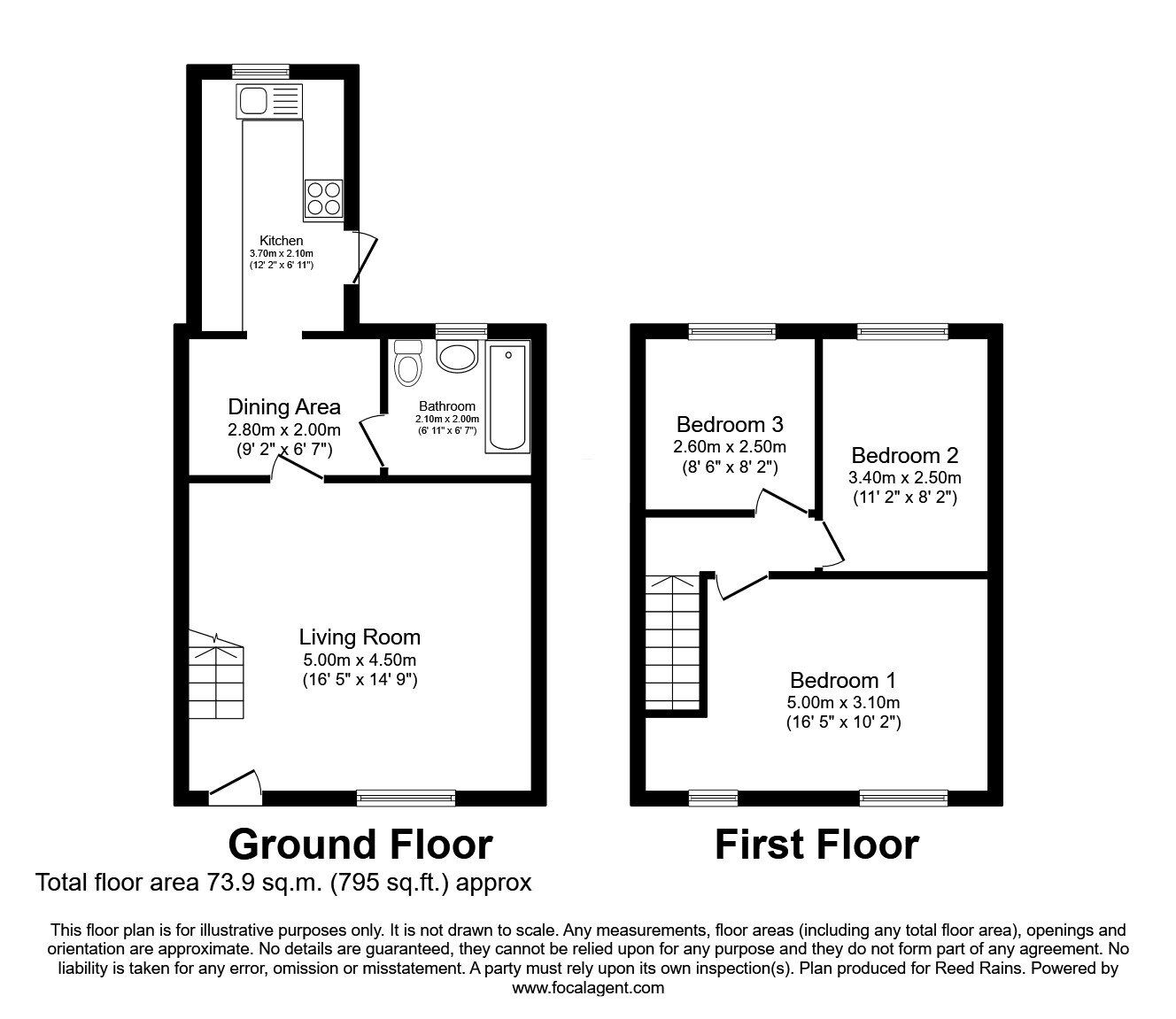 Floorplan of 3 bedroom Mid Terrace House for sale, Halsnead Avenue, Whiston, Merseyside, L35