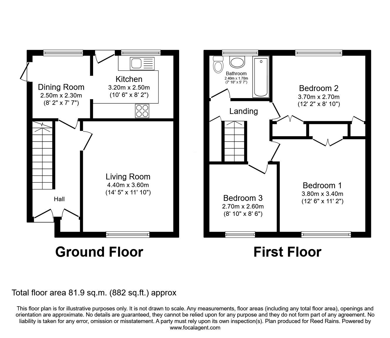 Floorplan of 3 bedroom Mid Terrace House for sale, Mossbrow Road, Liverpool, Merseyside, L36