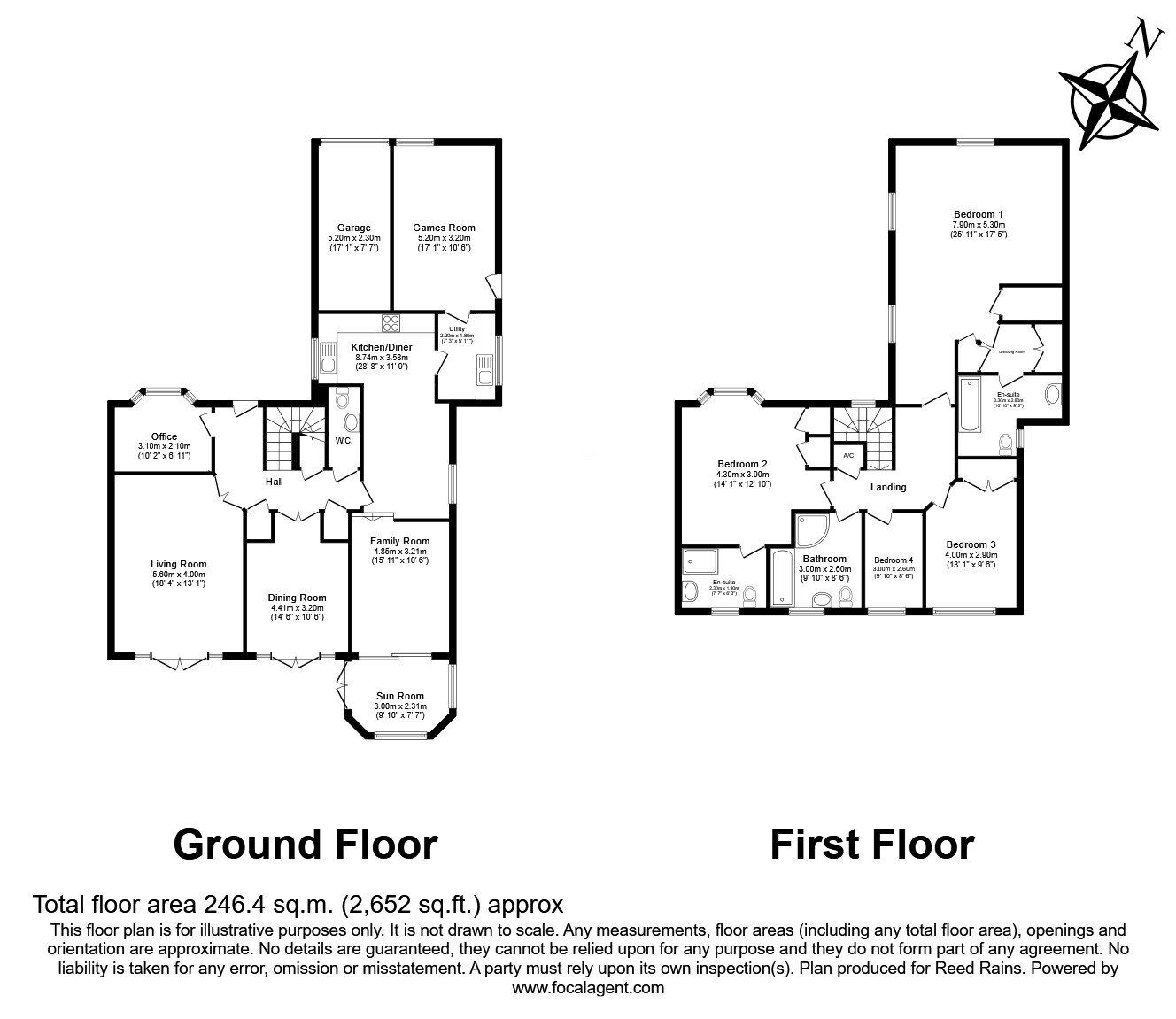 Floorplan of 4 bedroom Detached House for sale, St. James Road, Rainhill, Merseyside, L35