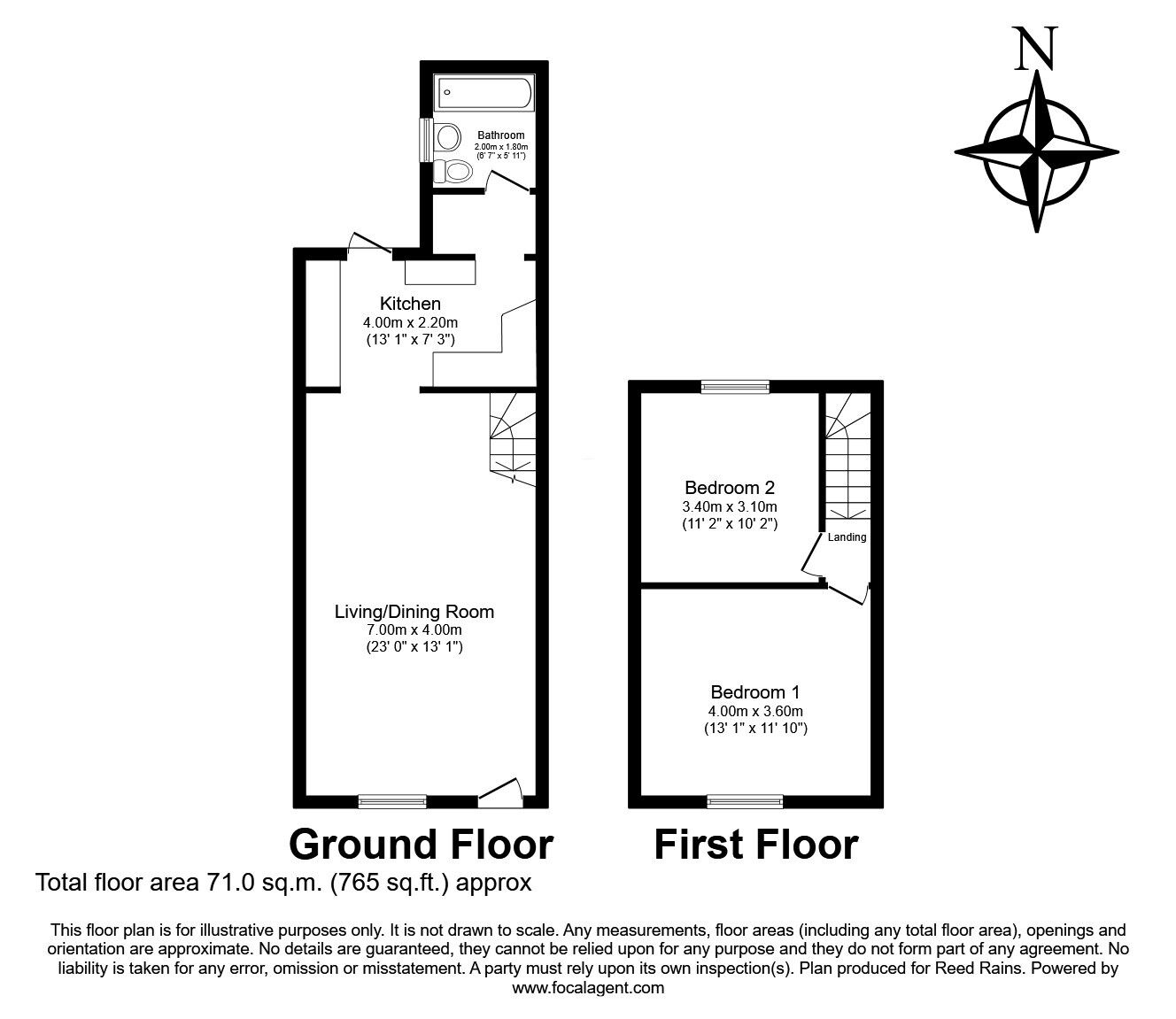Floorplan of 2 bedroom Mid Terrace House for sale, Hope Street, Prescot, Merseyside, L34