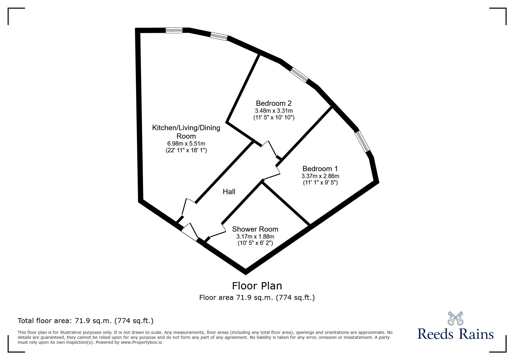 Floorplan of 2 bedroom Flat to rent, Eccleston Street, Prescot, Merseyside, L34