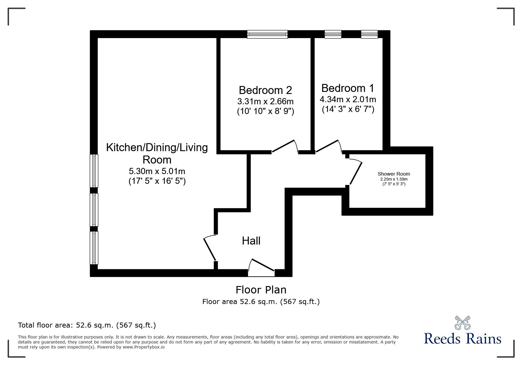 Floorplan of 2 bedroom Flat to rent, Eccleston Street, Prescot, Merseyside, L34