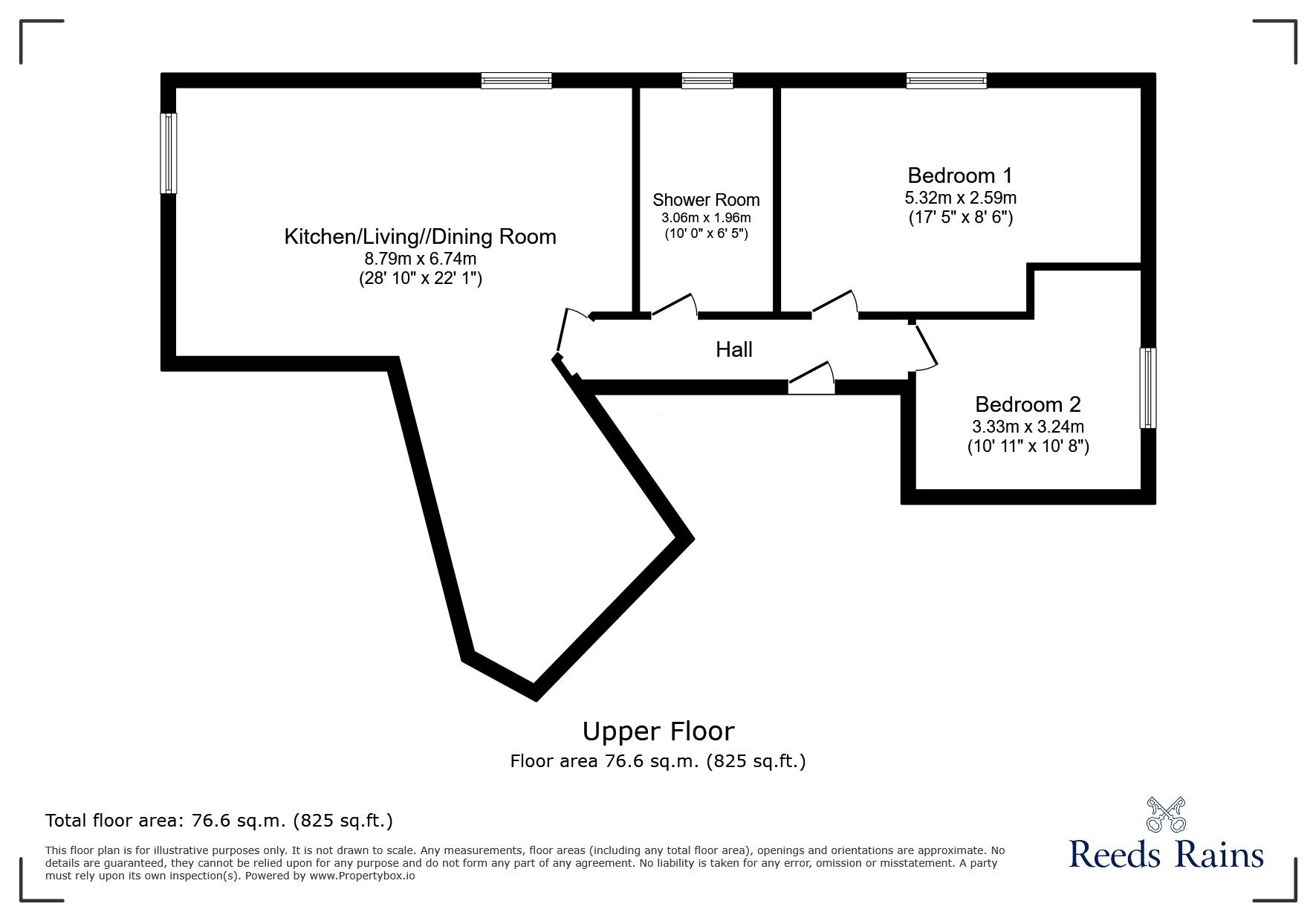 Floorplan of 2 bedroom Flat to rent, Eccleston Street, Prescot, Merseyside, L34