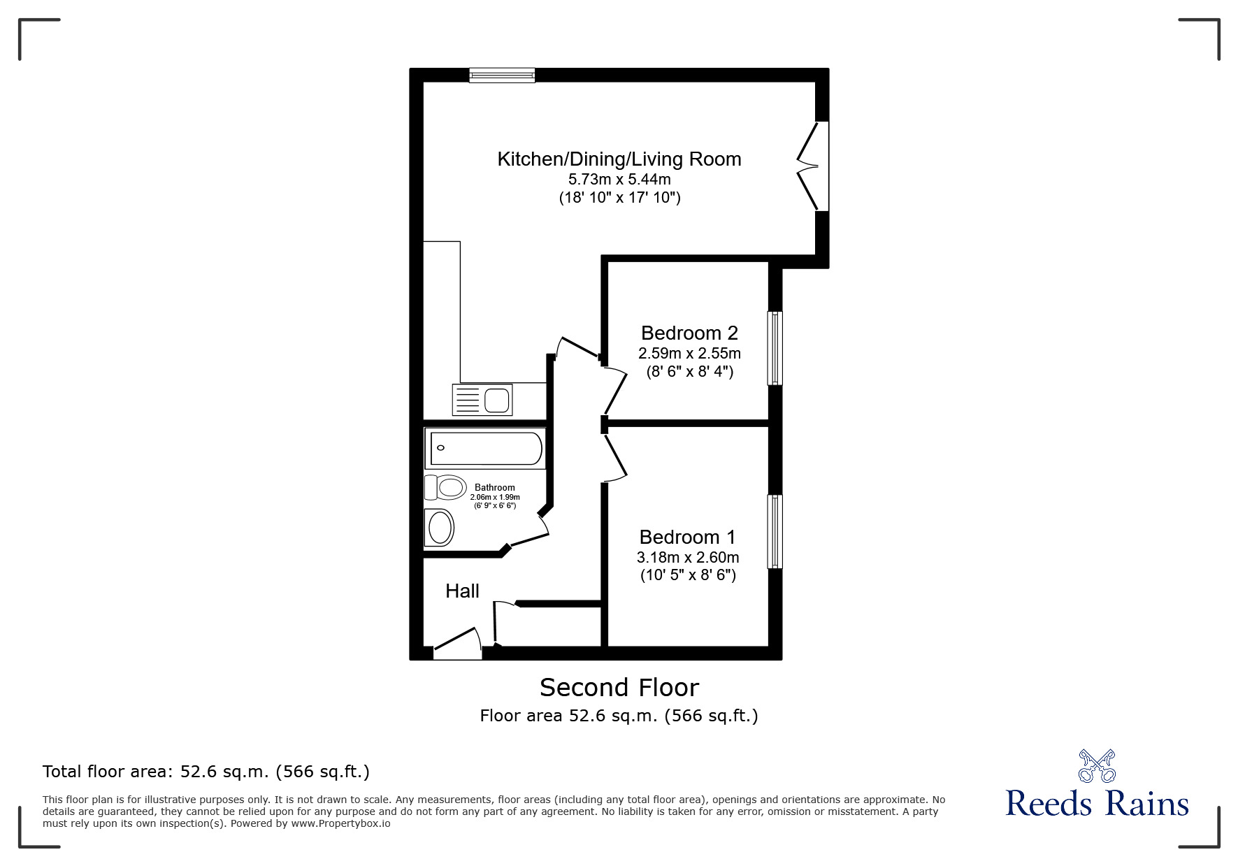 Floorplan of 2 bedroom  Flat to rent, Speakman Way, Prescot, Merseyside, L34