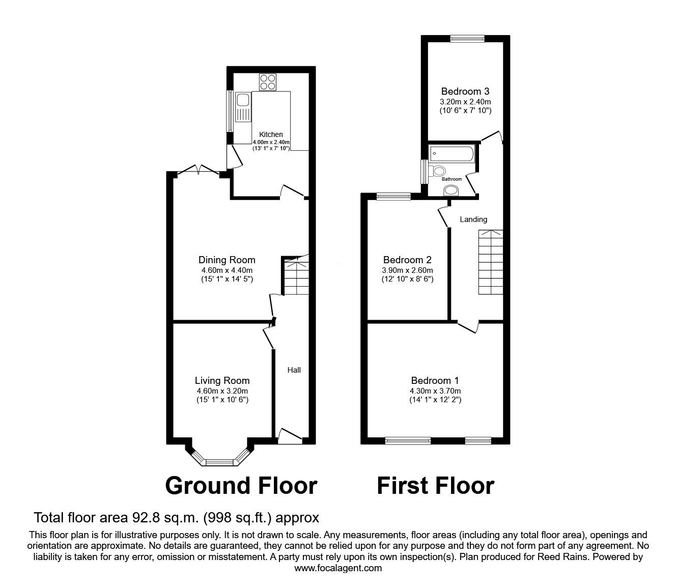 Floorplan of 3 bedroom Mid Terrace House for sale, Warrington Road, Whiston, Merseyside, L35