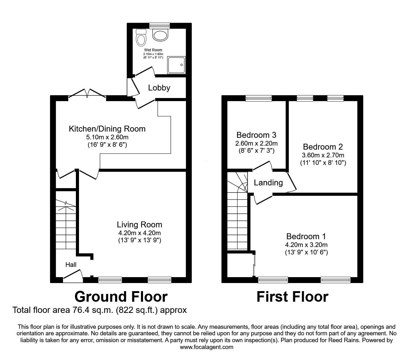 Floorplan of 3 bedroom Mid Terrace House for sale, Shaw Lane, Prescot, Merseyside, L35