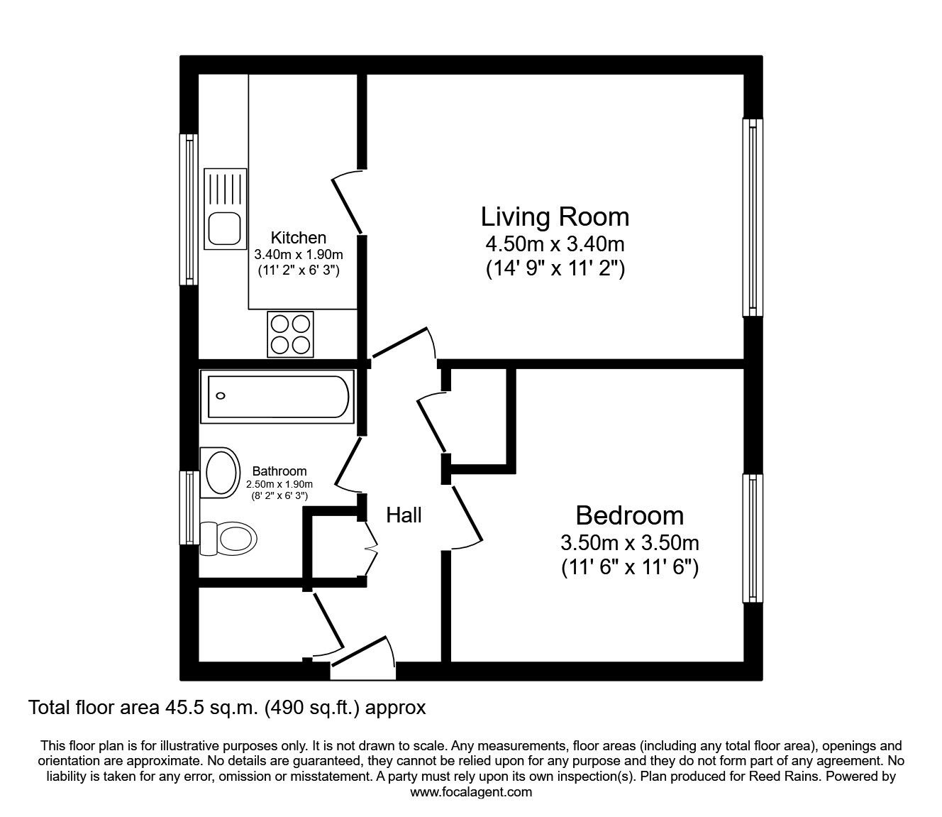 Floorplan of 1 bedroom  Flat for sale, Hey Park, Liverpool, Merseyside, L36