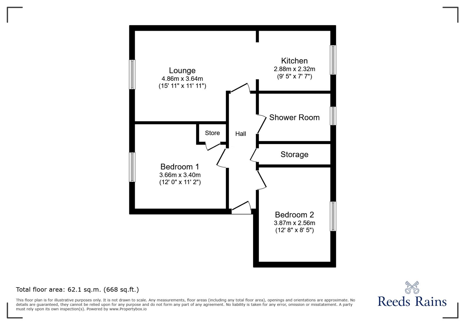 Floorplan of 2 bedroom  Flat for sale, Arnhem Road, Liverpool, Merseyside, L36