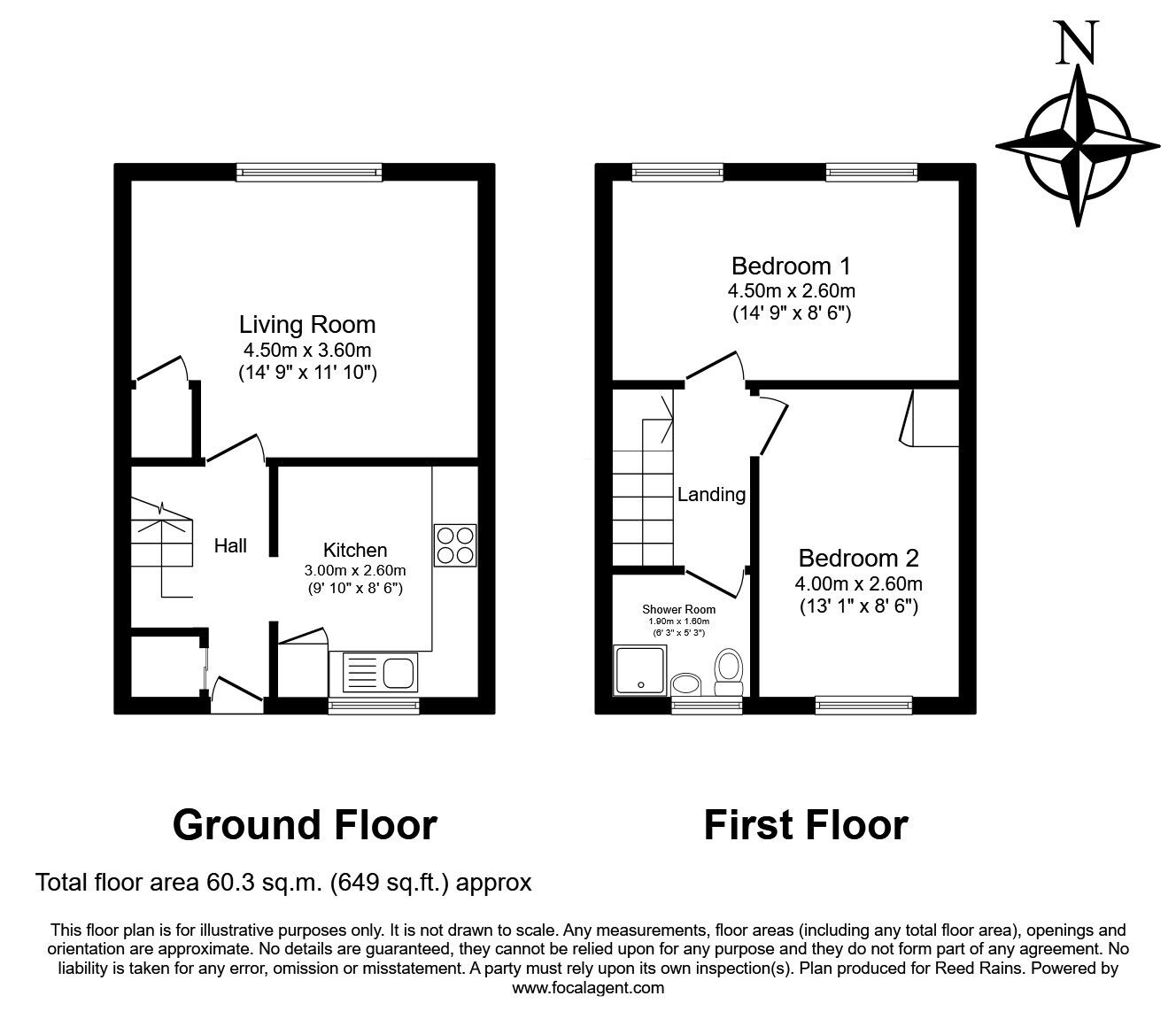Floorplan of 2 bedroom Flat to rent, Knowsley Park Lane, Prescot, Merseyside, L34
