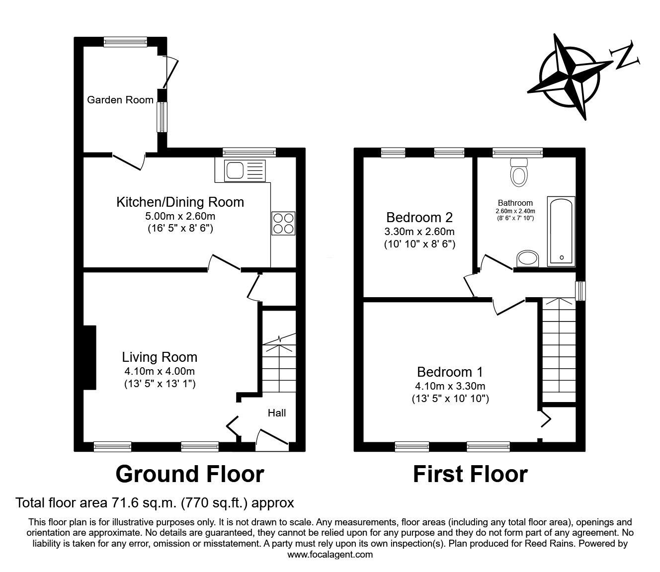 Floorplan of 2 bedroom Semi Detached House for sale, Lathum Close, Prescot, Merseyside, L35