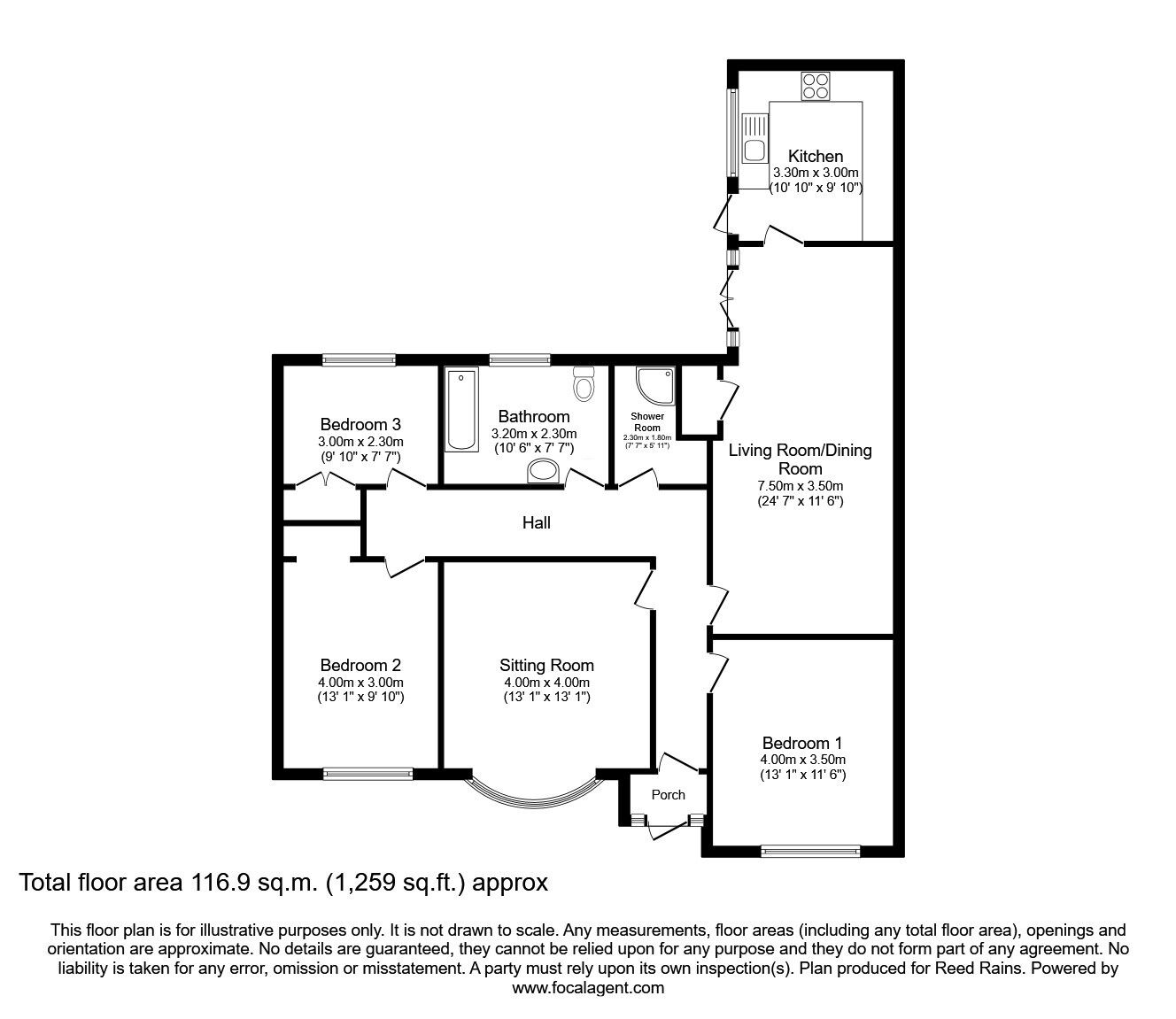 Floorplan of 3 bedroom Detached House for sale, Delph Lane, Whiston, Merseyside, L35