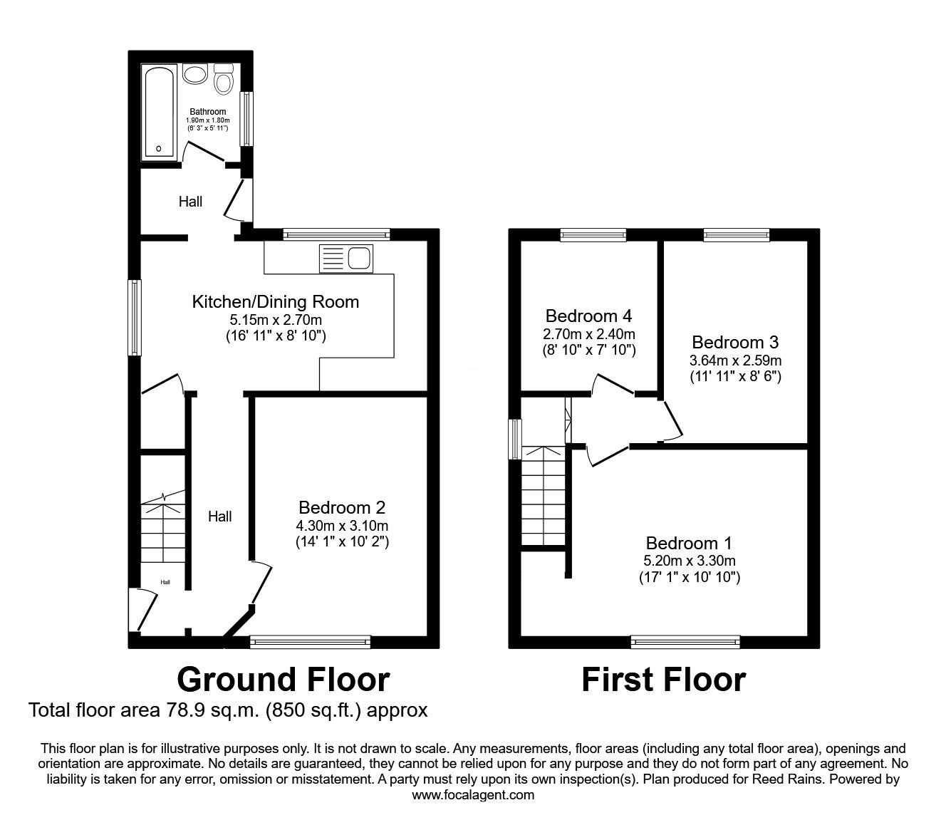 Floorplan of 4 bedroom End Terrace House for sale, Hulton Avenue, Whiston, Merseyside, L35