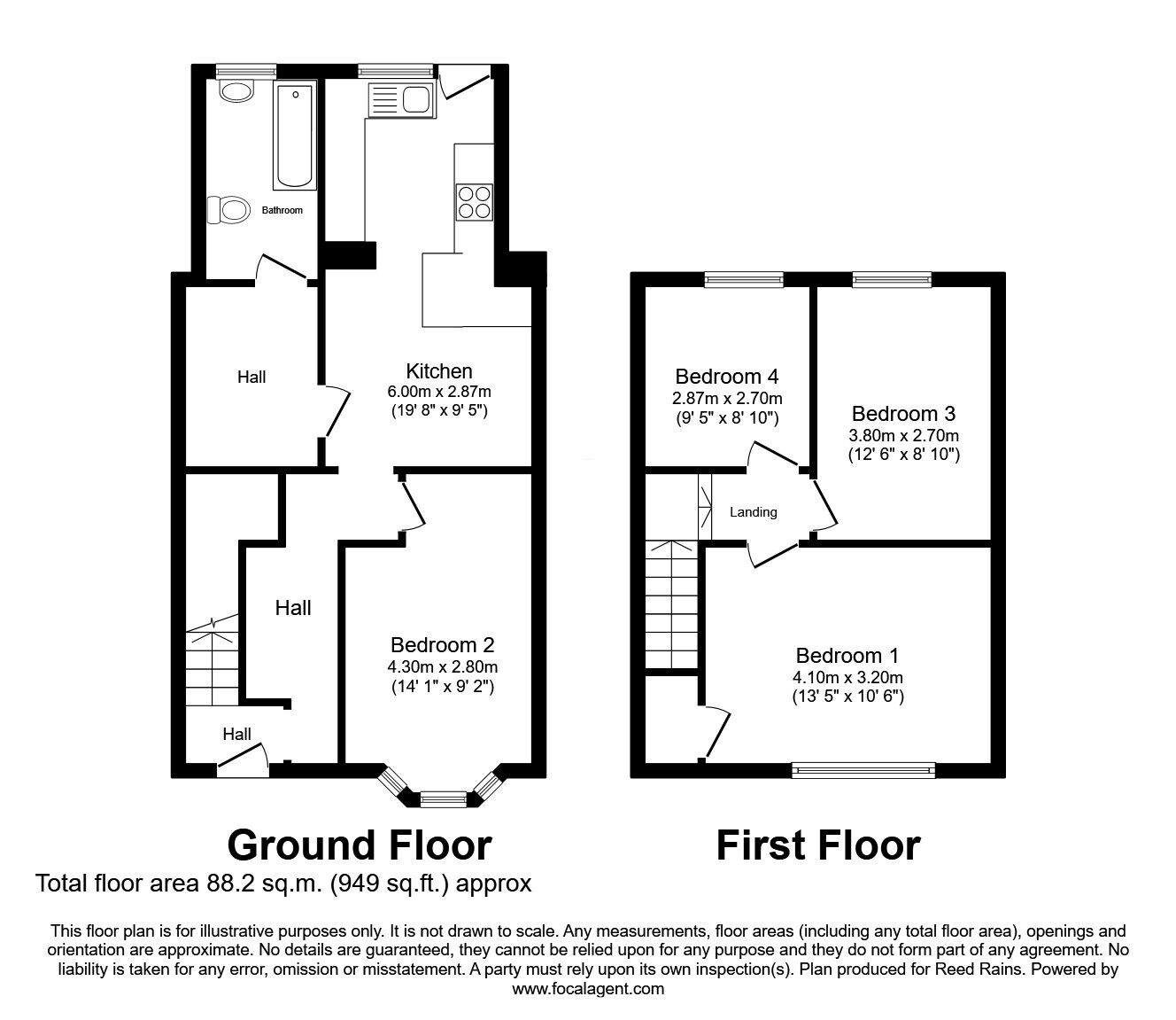 Floorplan of 4 bedroom Mid Terrace House for sale, Cumber Lane, Whiston, Merseyside, L35