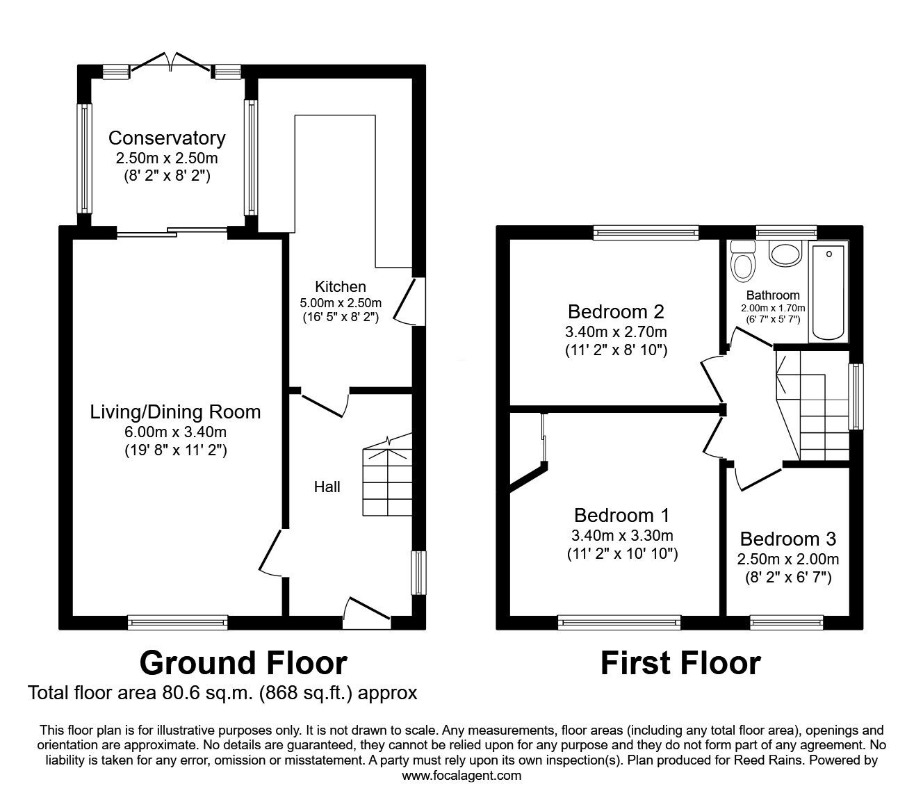 Floorplan of 3 bedroom Semi Detached House for sale, Ash Grove, Prescot, Merseyside, L35